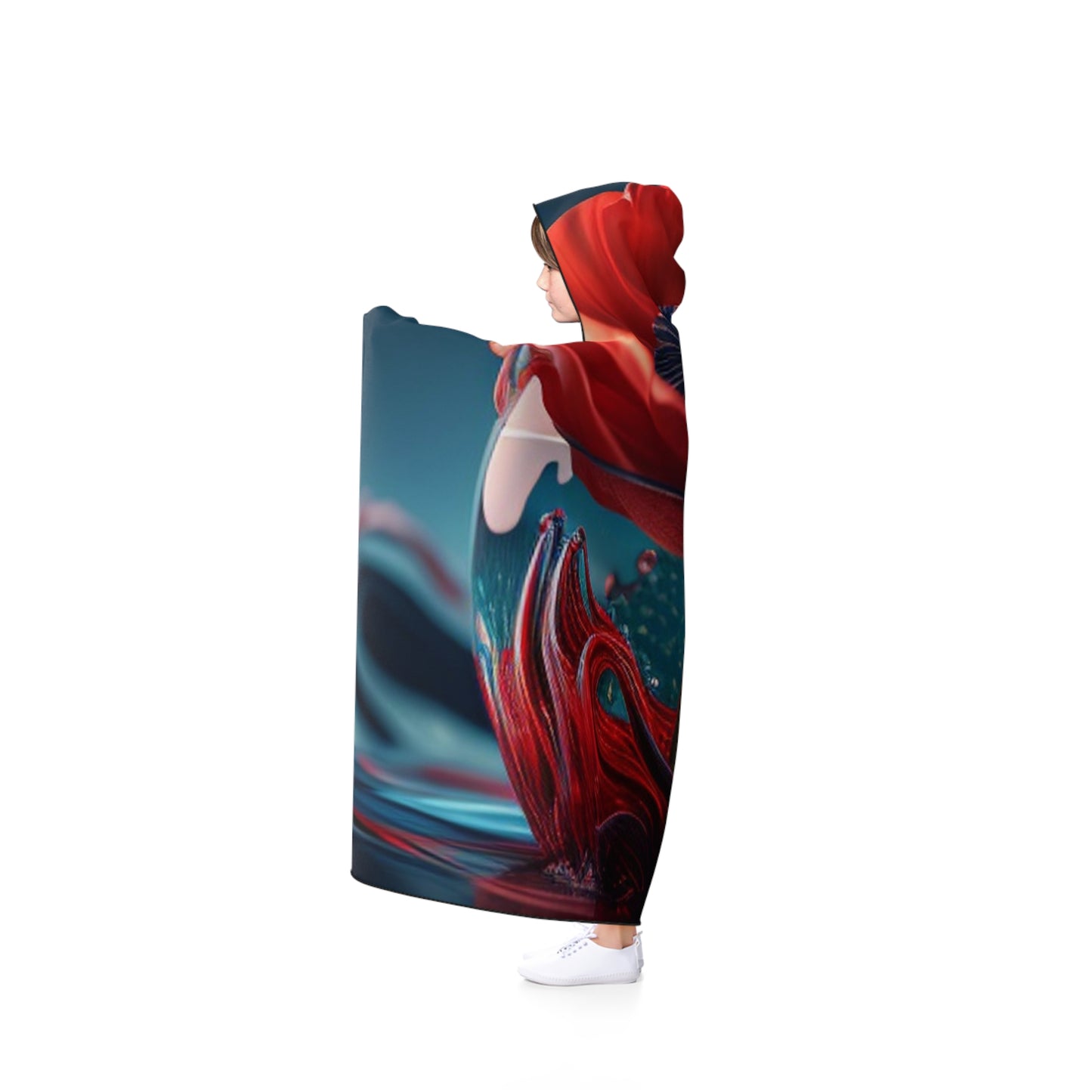 Hooded Blanket Red Anemone in a Vase 2