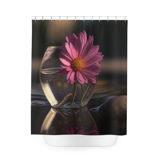 Polyester Shower Curtain Pink Daisy 4