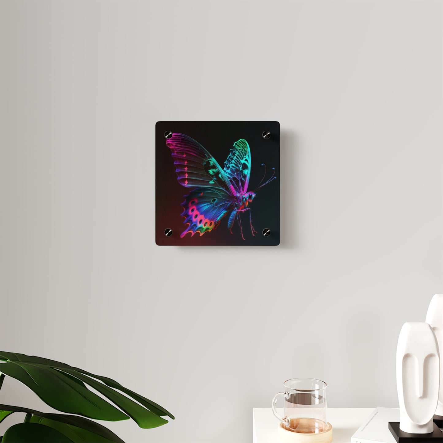 Acrylic Wall Art Panels Raw Hyper Color Butterfly 1