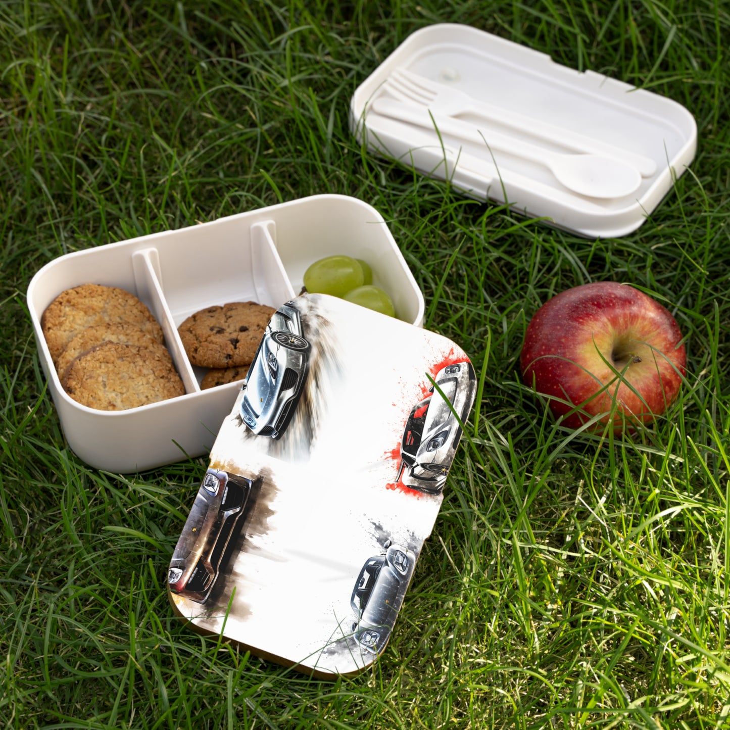 Bento Lunch Box 918 Spyder white background driving fast with water splashing 5