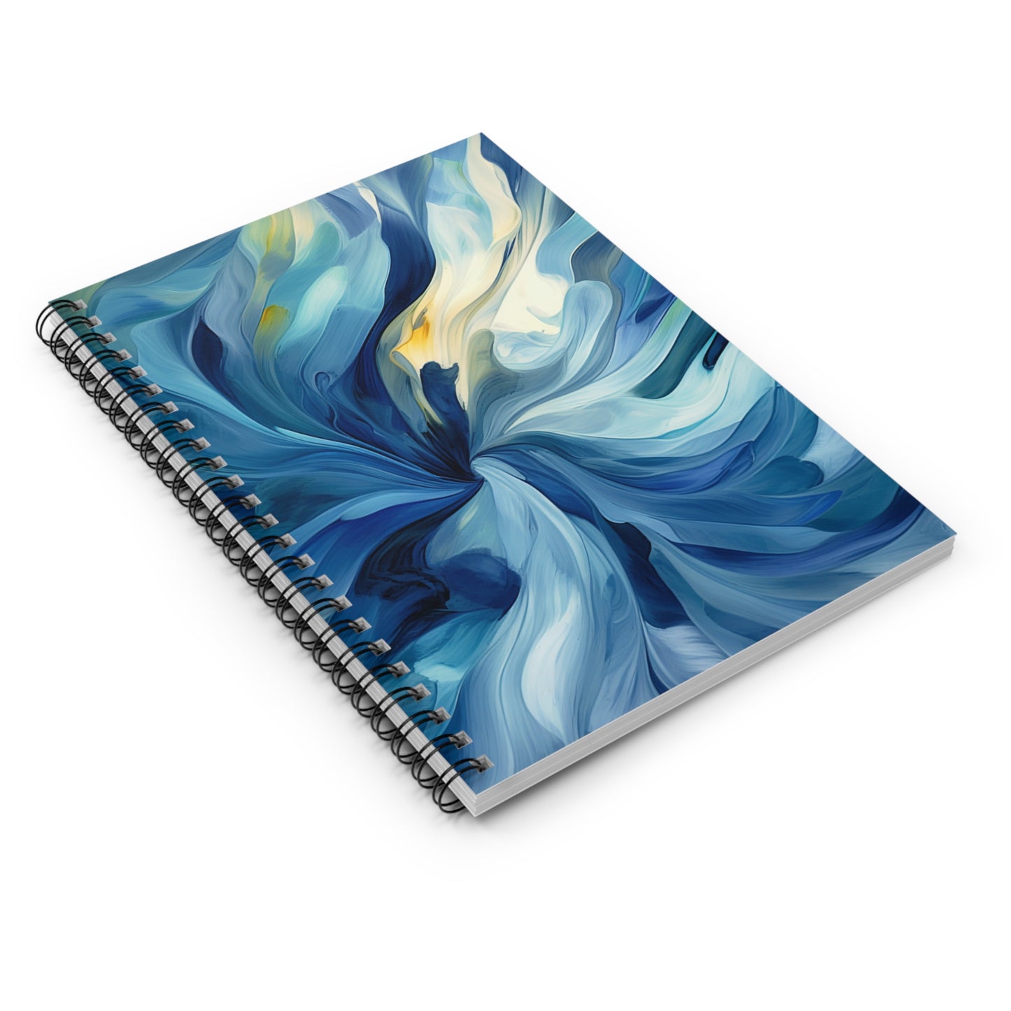 Spiral Notebook - Ruled Line Blue Tluip Abstract 4