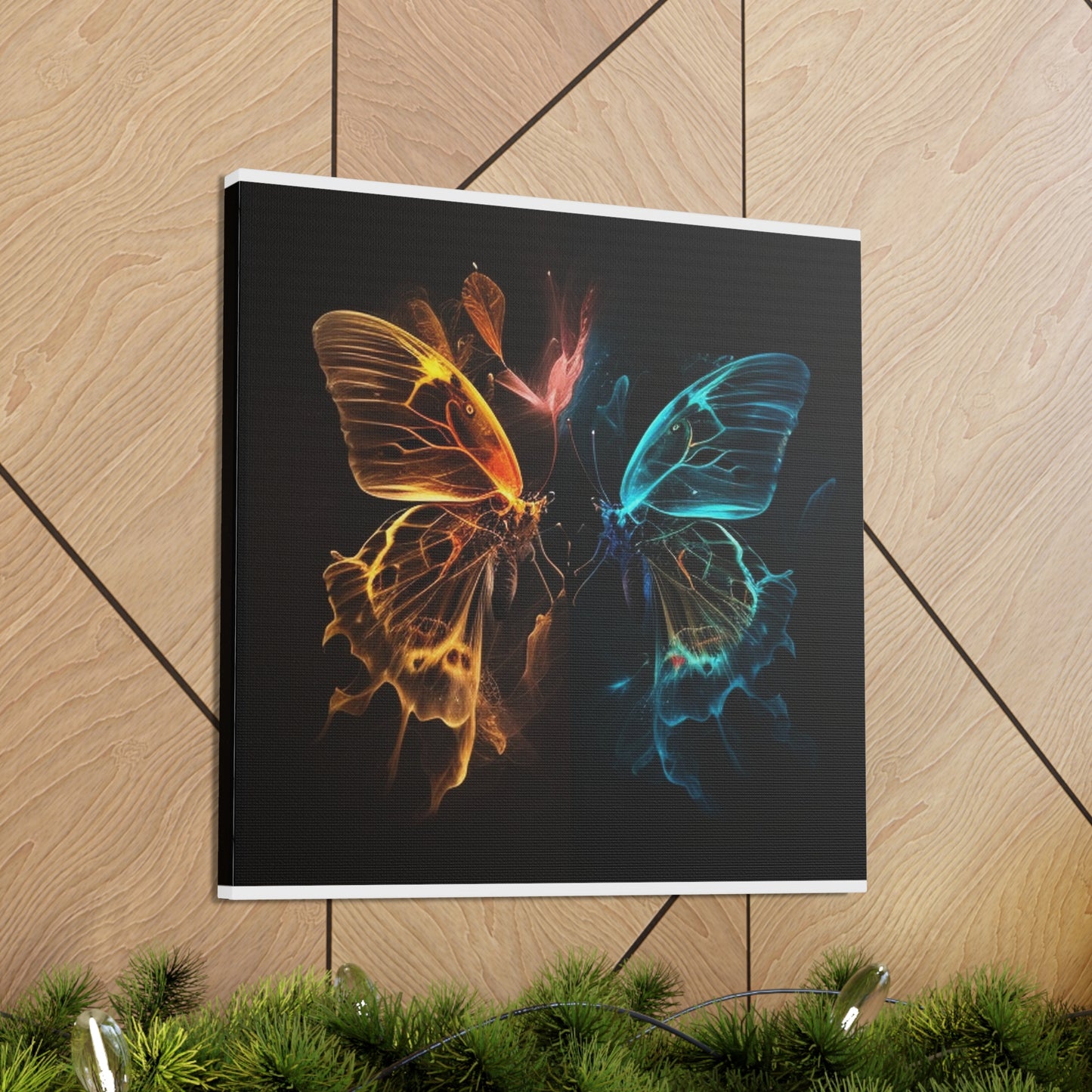 Canvas Gallery Wraps Kiss Neon Butterfly 4