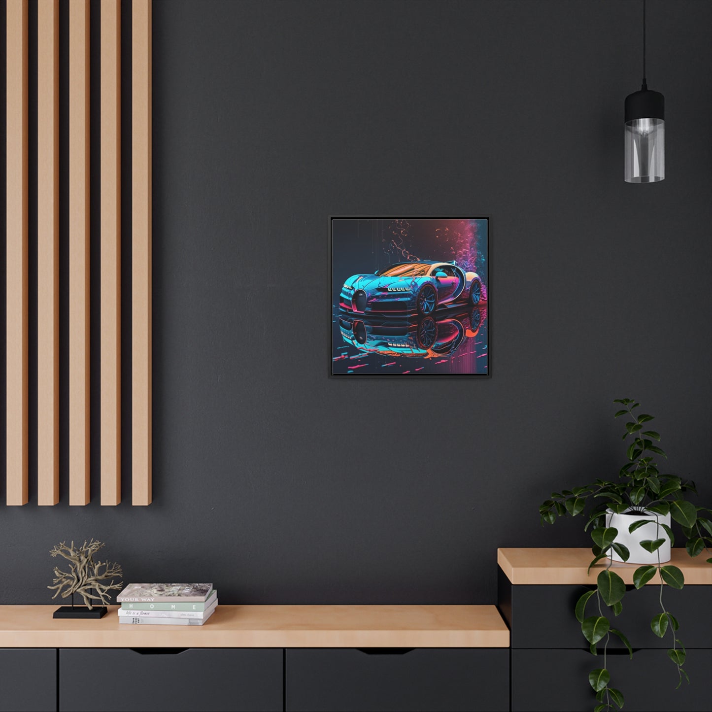 Gallery Canvas Wraps, Square Frame Bugatti Neon Chiron 4