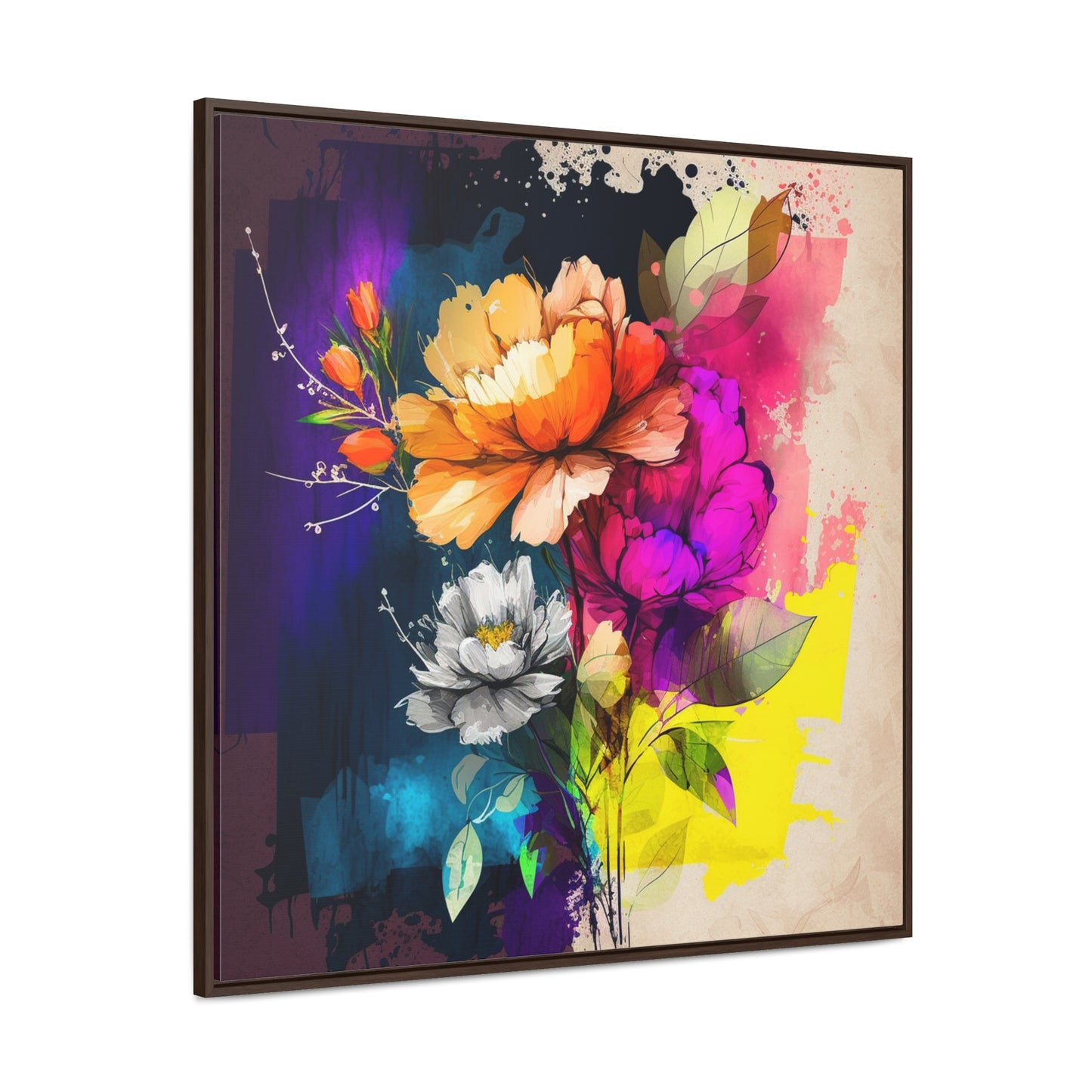 Gallery Canvas Wraps, Square Frame Bright Spring Flowers 4