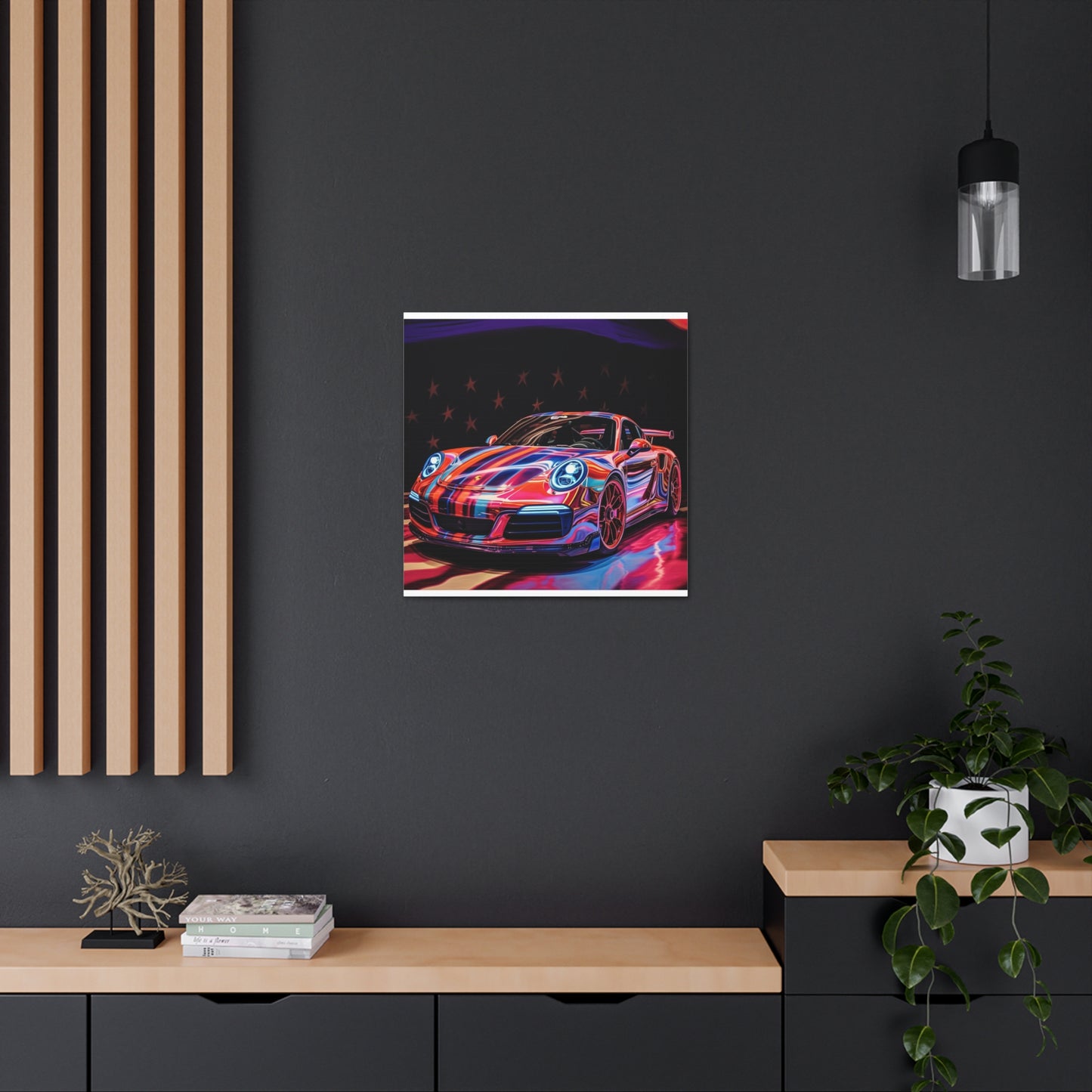 Canvas Gallery Wraps American Flag Colored Porsche 1