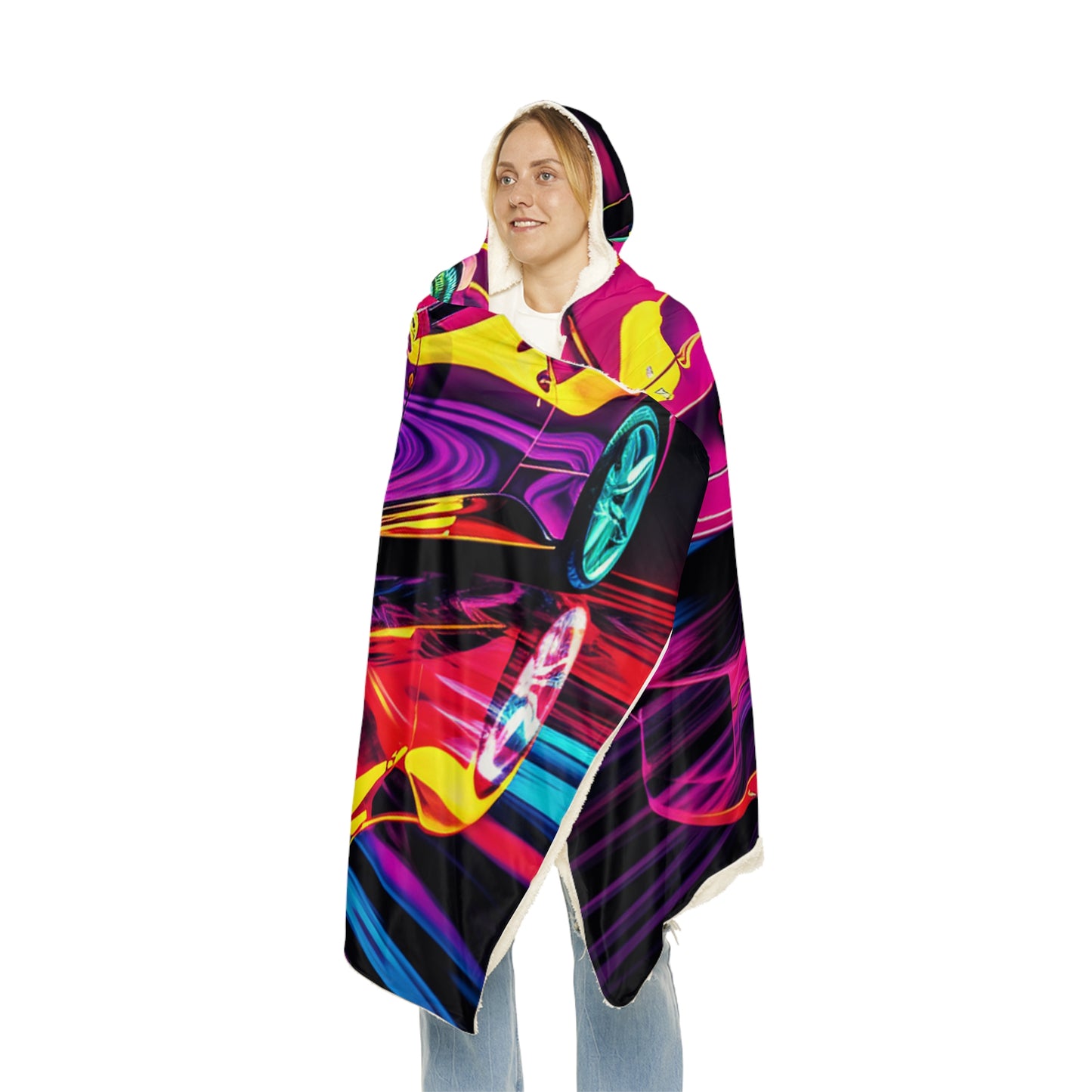 Snuggle Hooded Blanket Pink Ferrari Macro 2