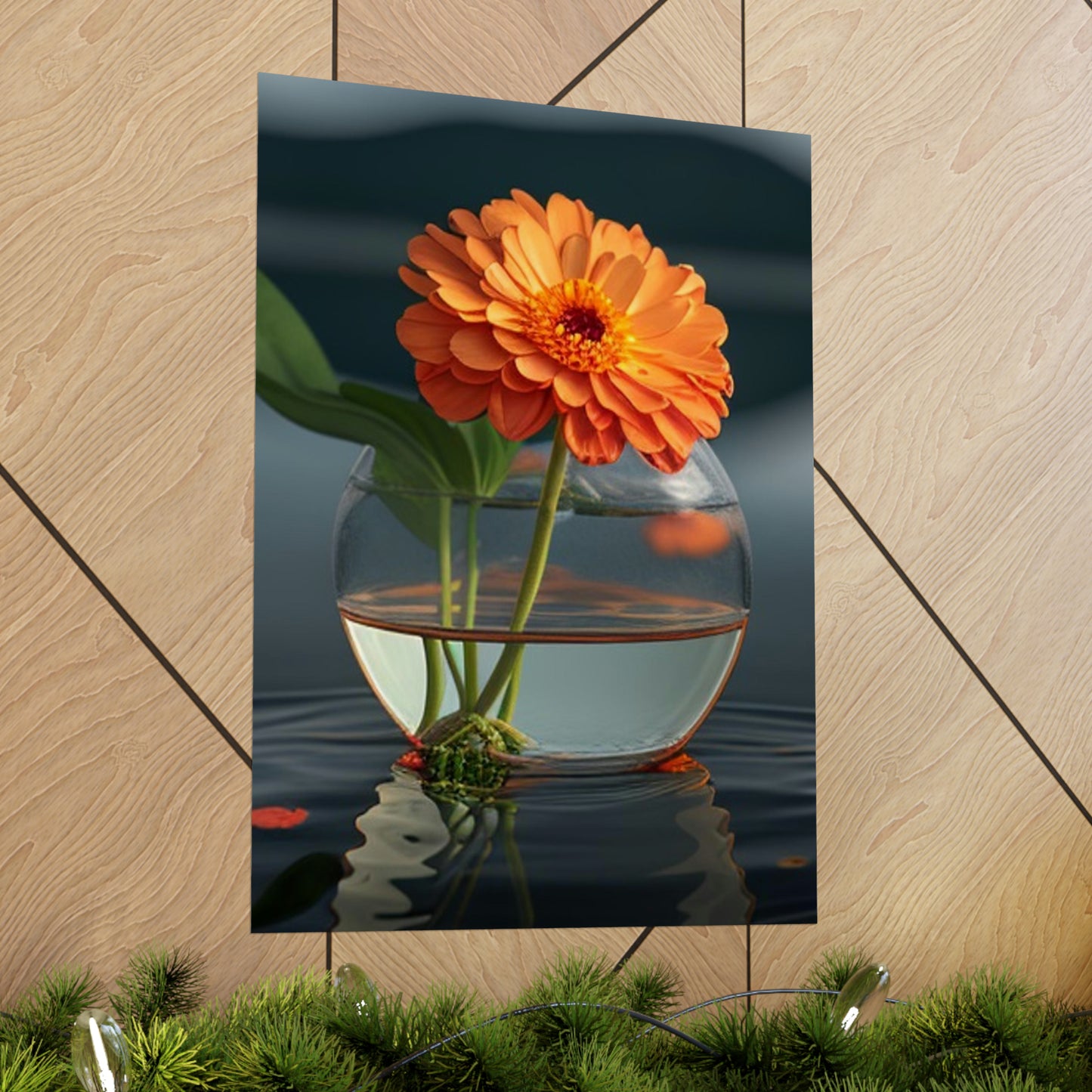 Premium Matte Vertical Posters Orange Zinnia 2