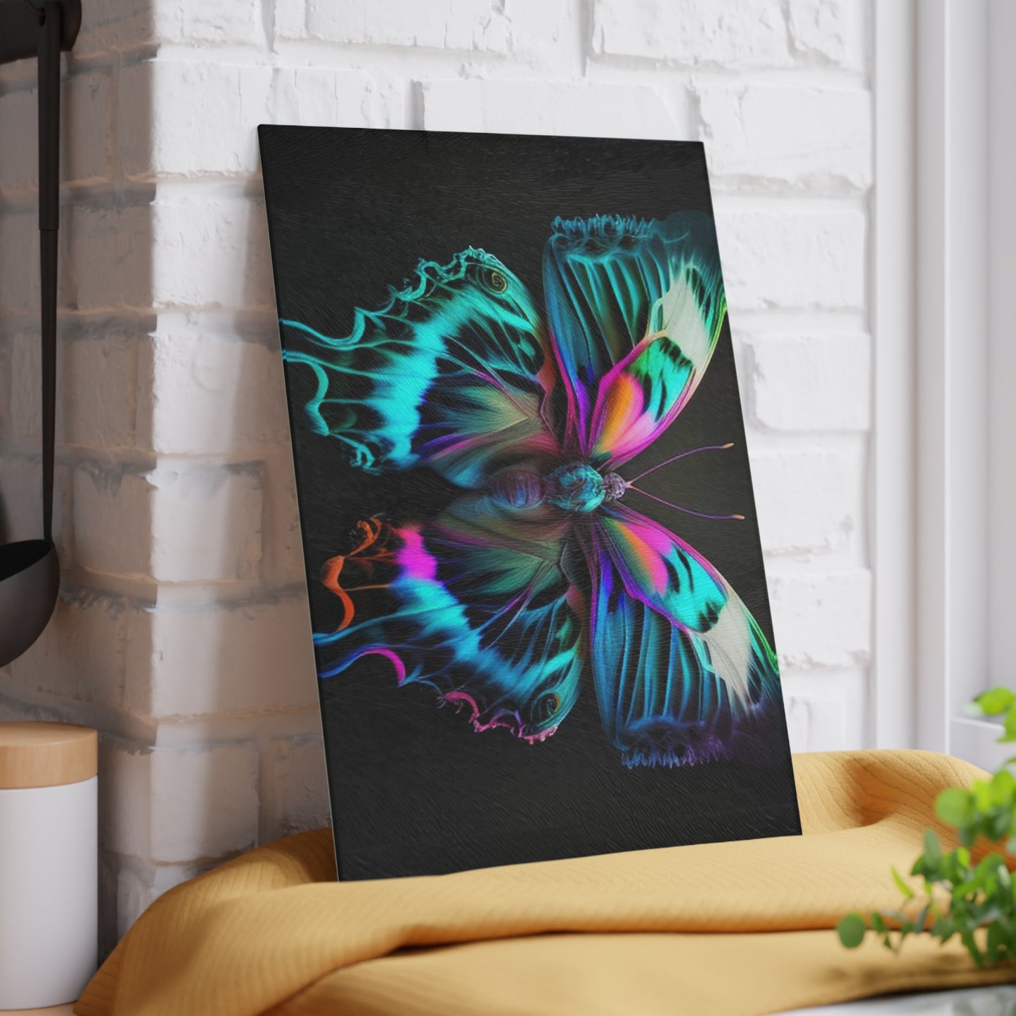 Glass Cutting Board Neon Butterfly Fusion 4