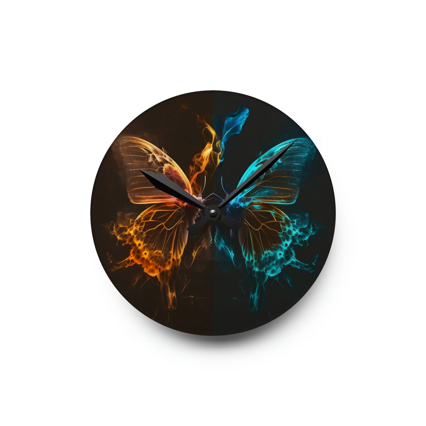 Acrylic Wall Clock Kiss Neon Butterfly 10