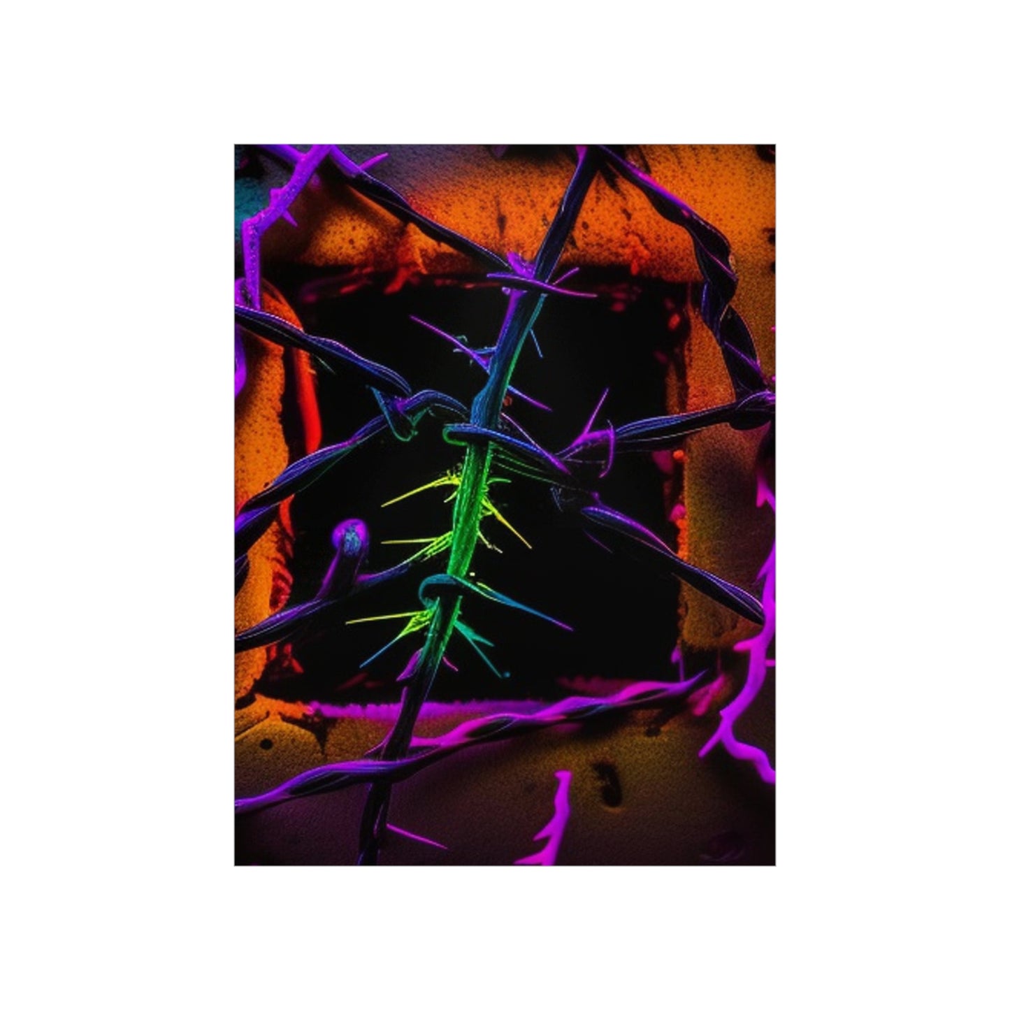 Premium Matte Vertical Posters Macro Neon Barbs 1