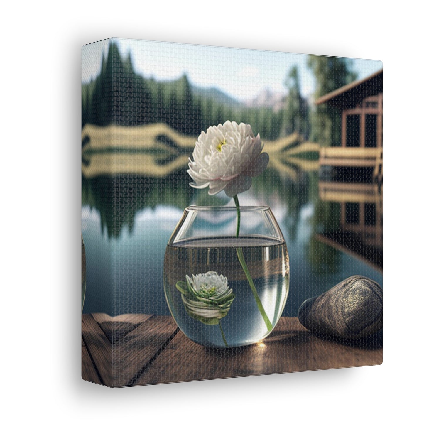 Canvas Gallery Wraps White Peony glass vase 2