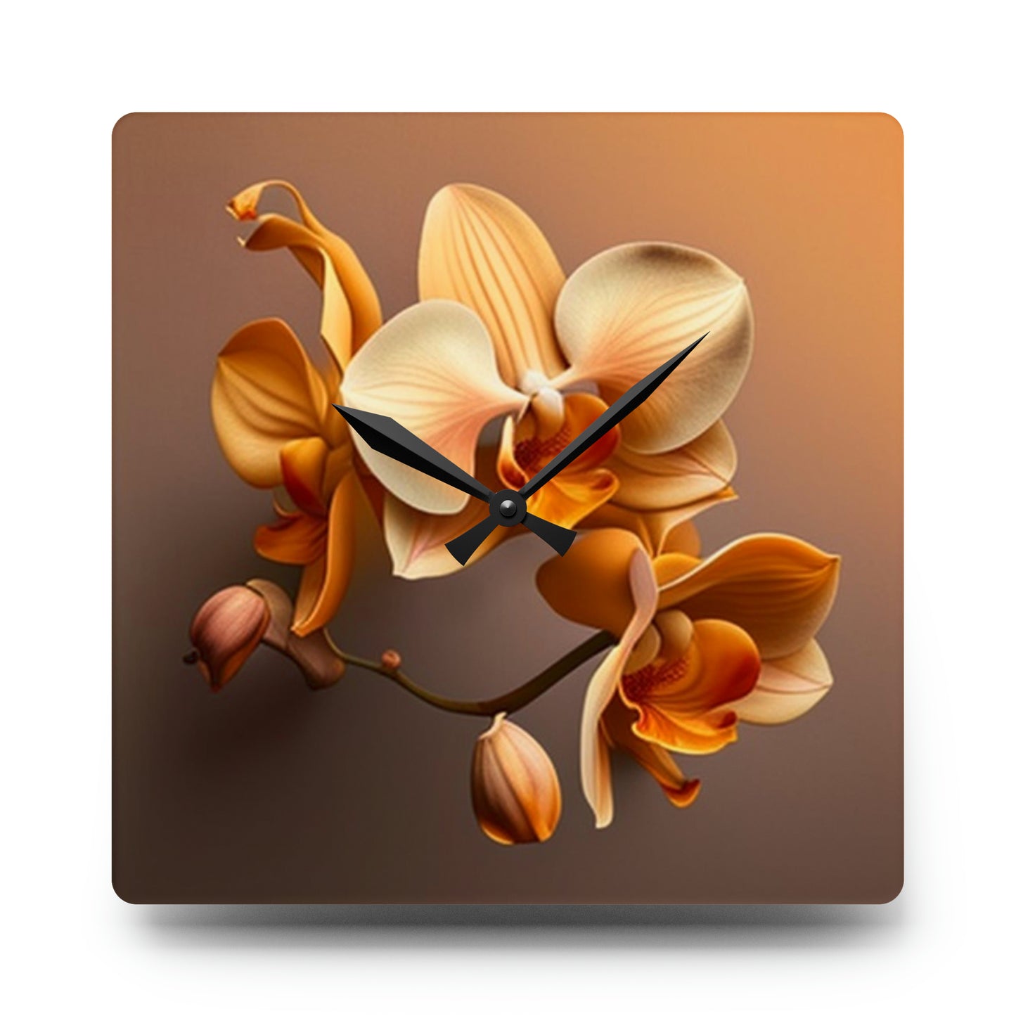 Acrylic Wall Clock orchid pedals 2