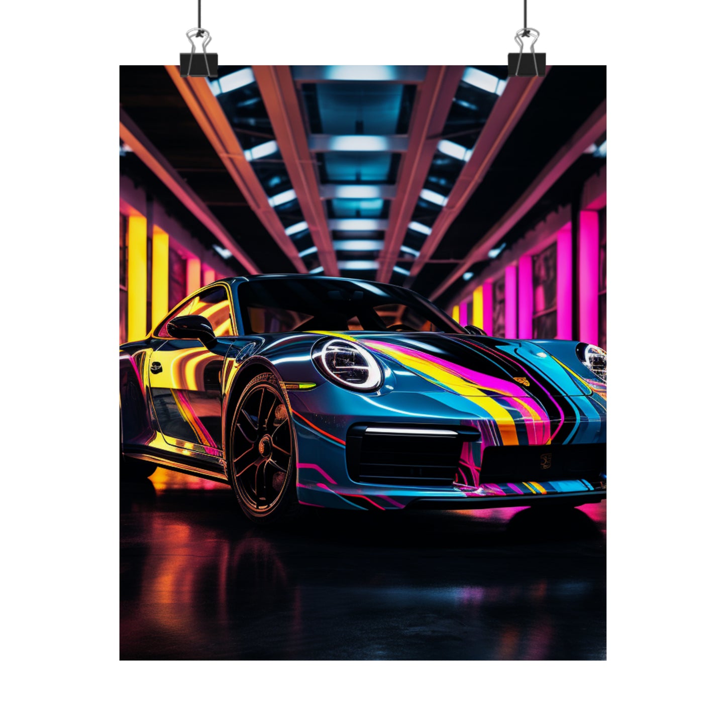 Premium Matte Vertical Posters Macro Porsche 1