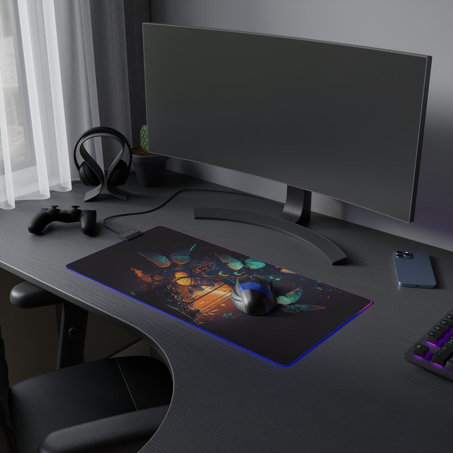 LED Gaming Mouse Pad Street Light Butterfly 1