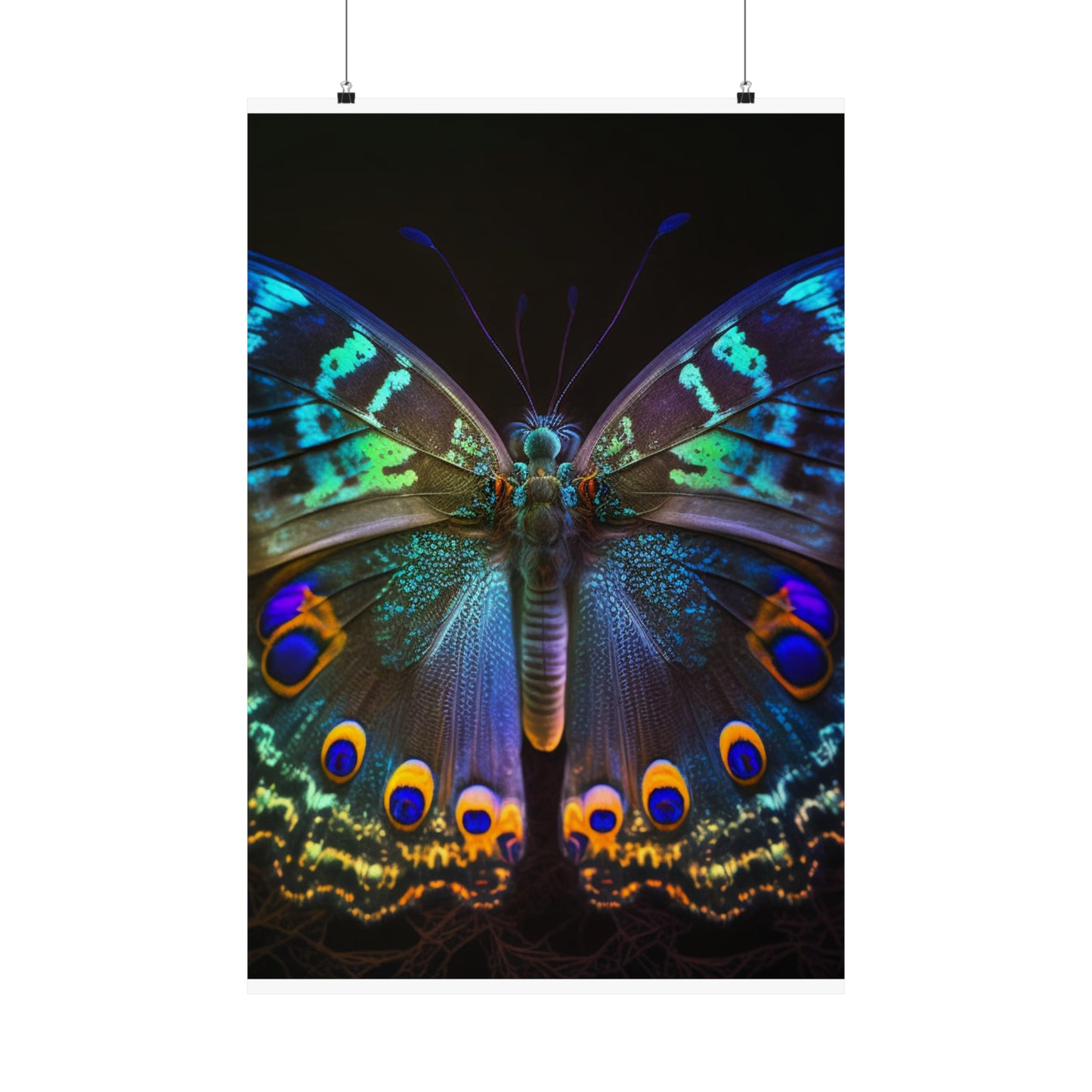 Premium Matte Vertical Posters Neon Hue Butterfly 3