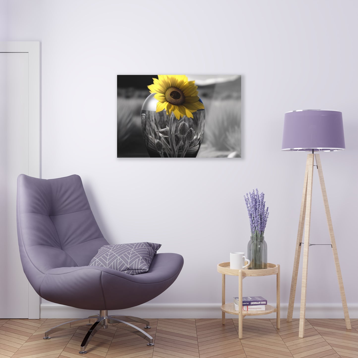 Acrylic Prints Yellw Sunflower in a vase 3