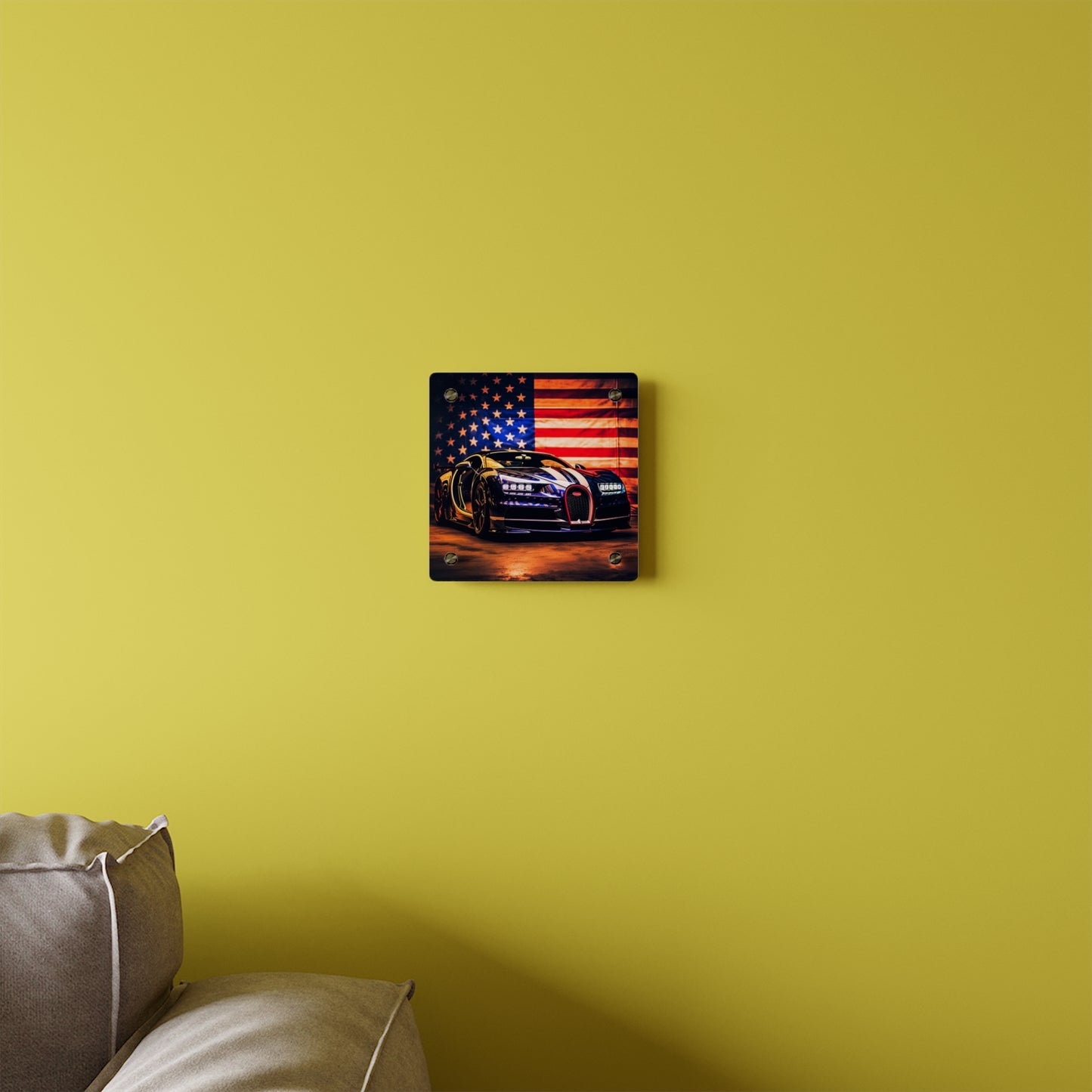 Acrylic Wall Art Panels Macro Bugatti American Flag 4