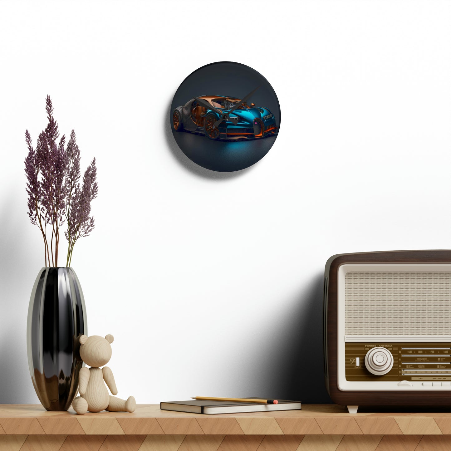 Acrylic Wall Clock Bugatti Blue 4