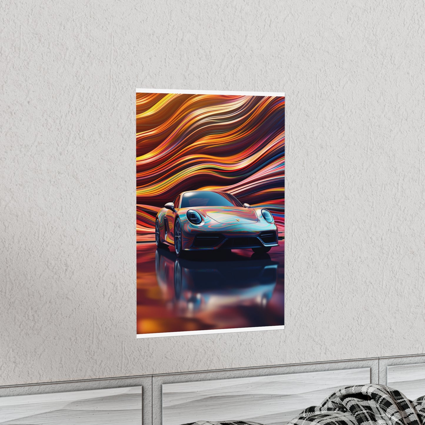 Premium Matte Vertical Posters Porsche Water Fusion 1