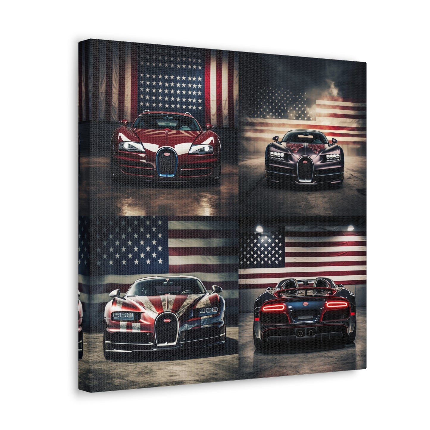 Canvas Gallery Wraps American Flag Background Bugatti 5