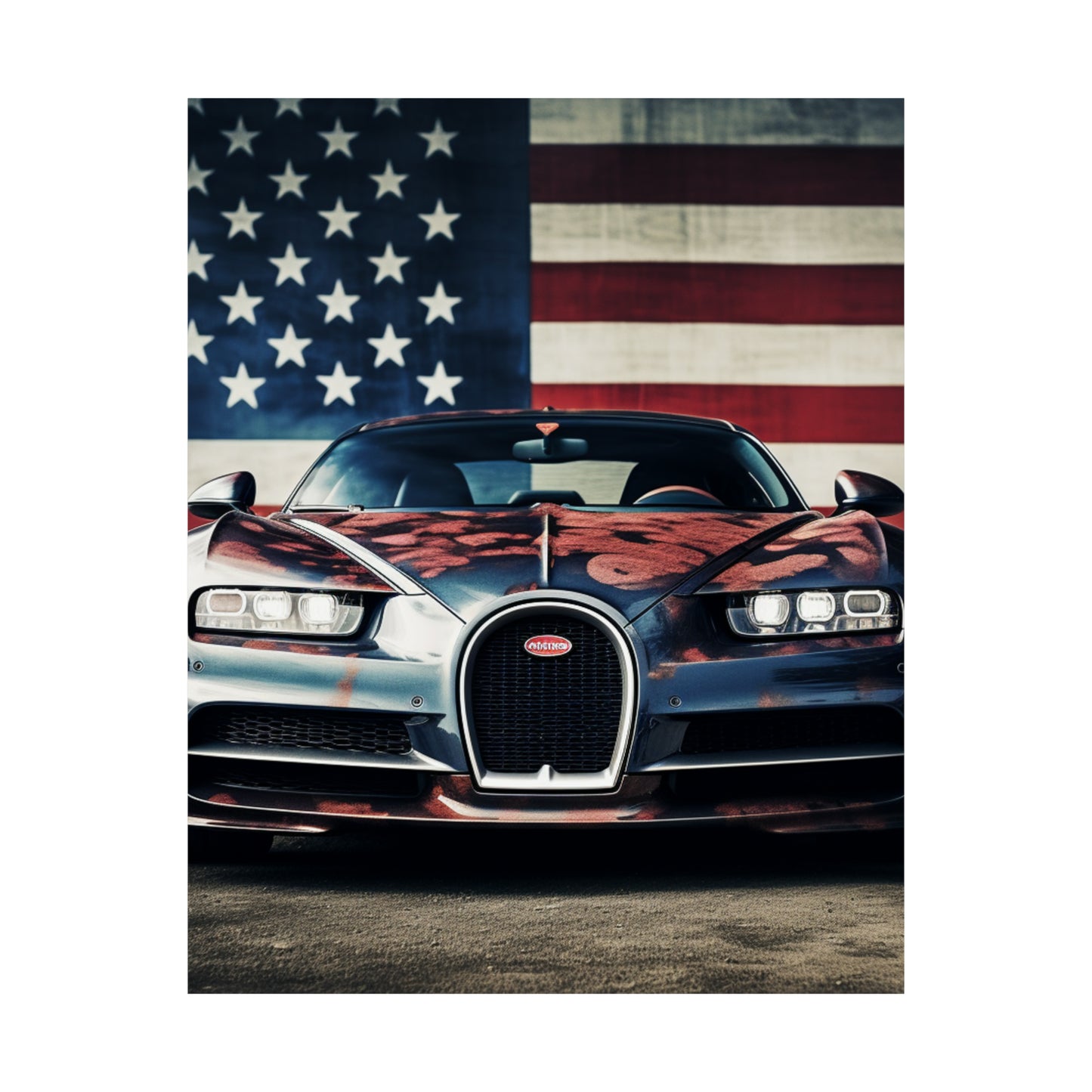 Premium Matte Vertical Posters Bugatti Flag 3