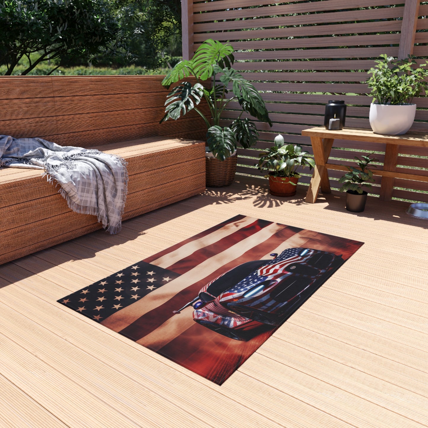 Outdoor Rug  Abstract American Flag Background Bugatti 2