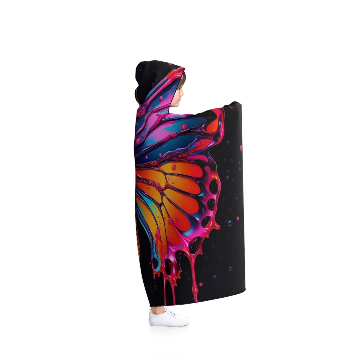 Hooded Blanket Pink Butterfly Flair 1