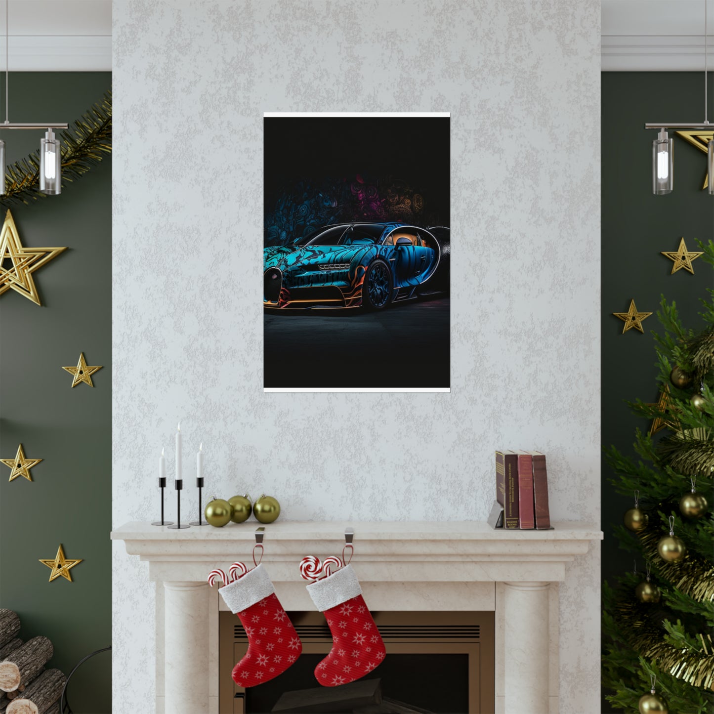 Premium Matte Vertical Posters Bugatti Blue 3