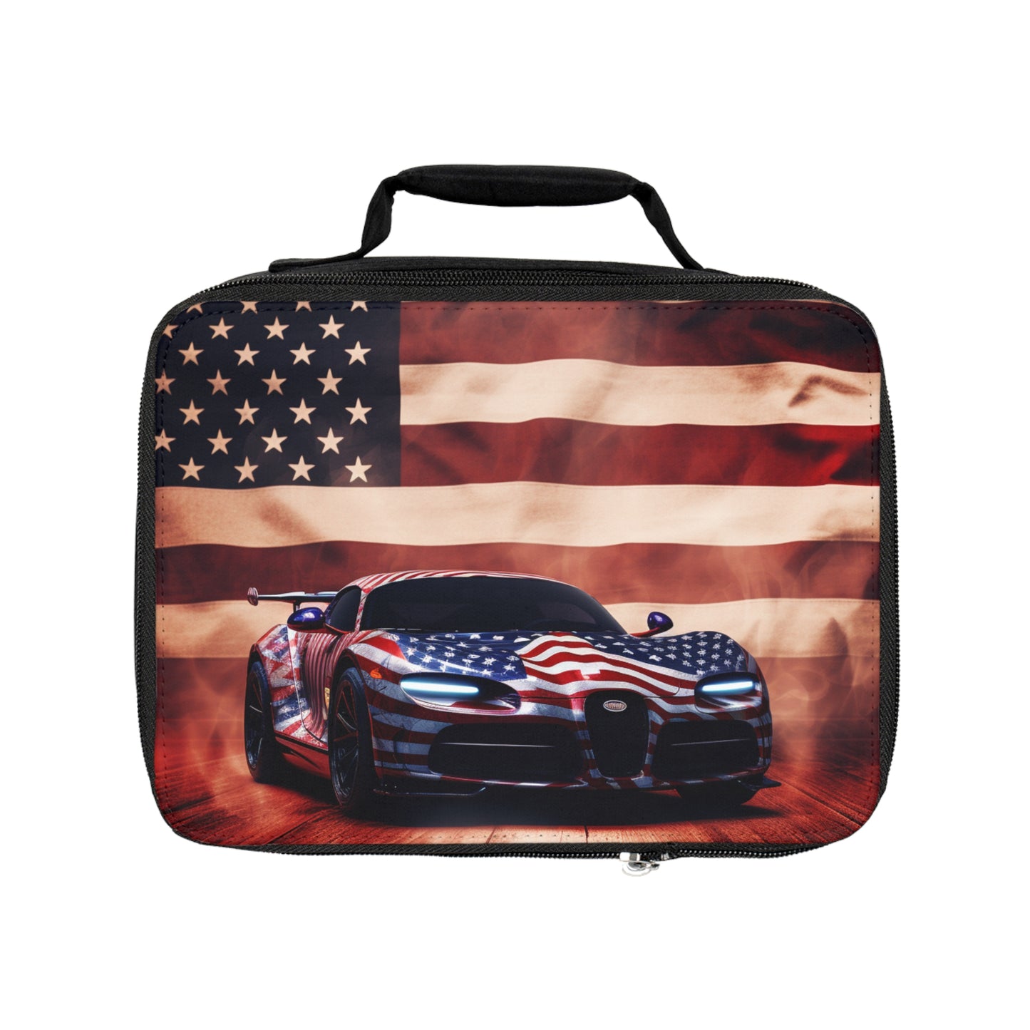 Lunch Bag Abstract American Flag Background Bugatti 2