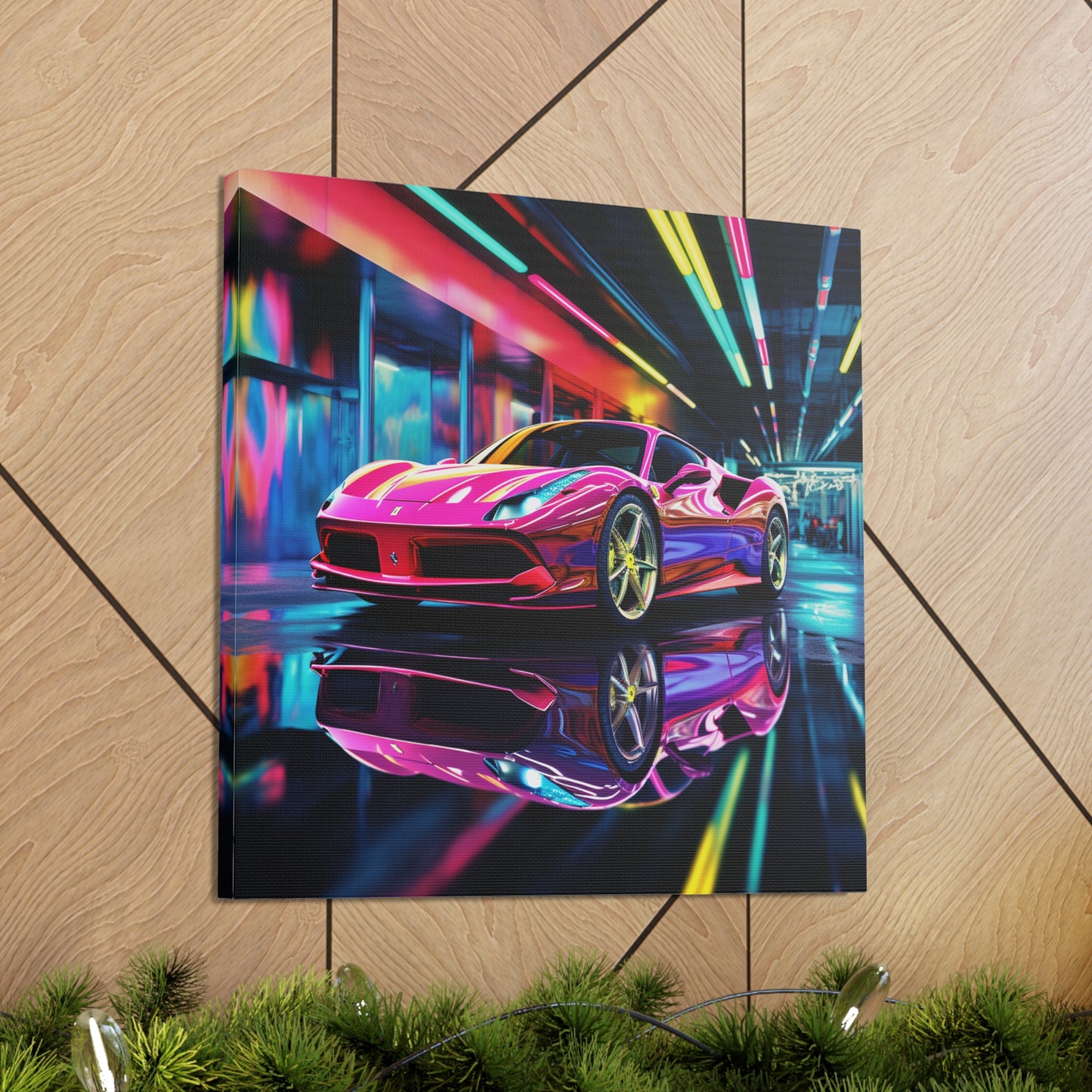 Canvas Gallery Wraps Pink Macro Ferrari 4