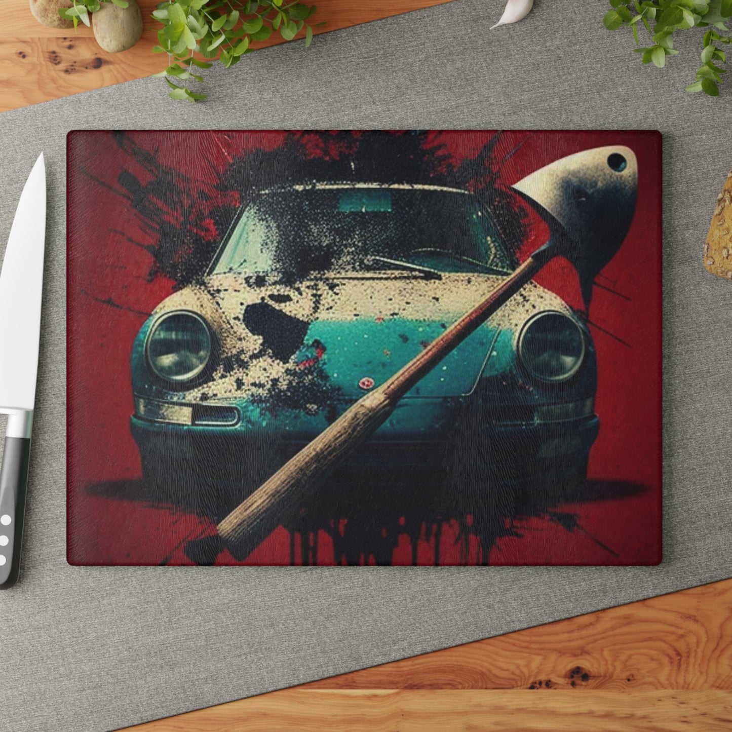 Glass Cutting Board Porsche Abstract 1