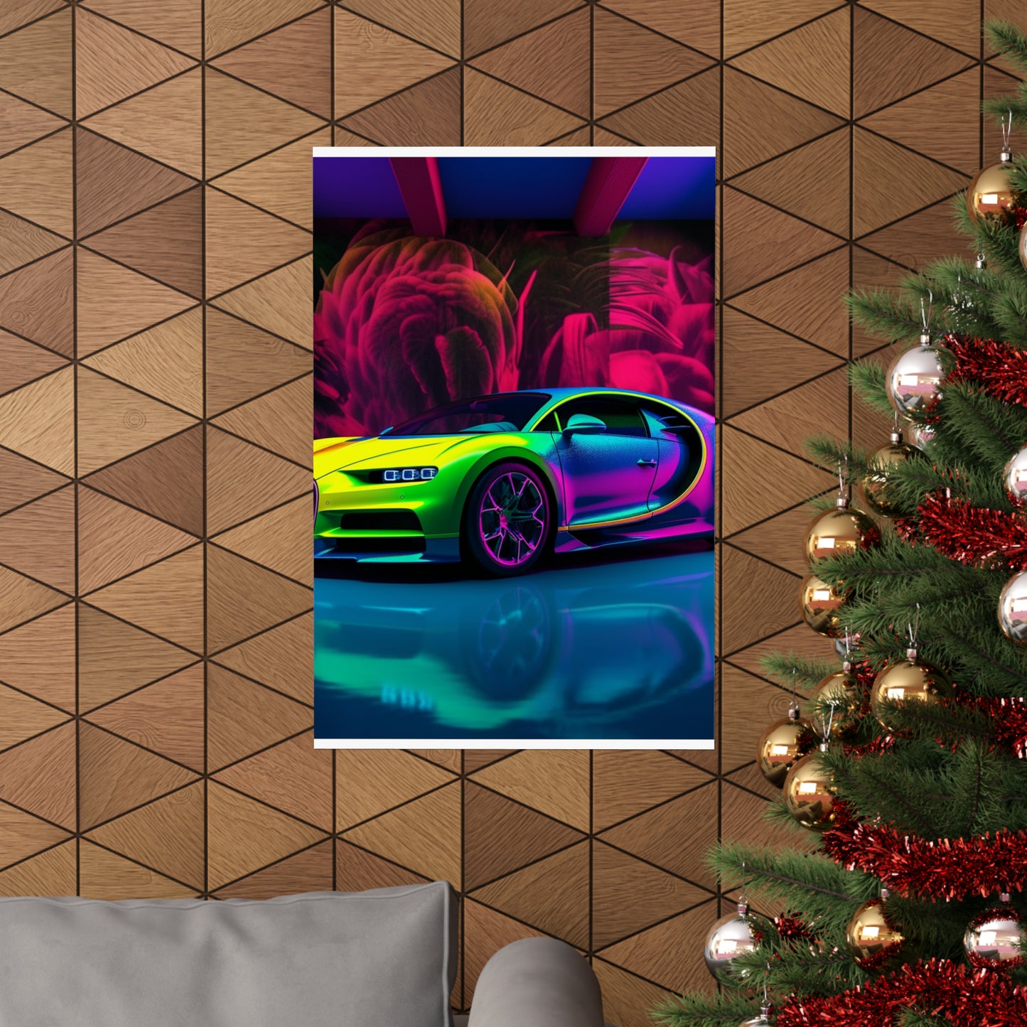 Premium Matte Vertical Posters Florescent Bugatti Flair 1