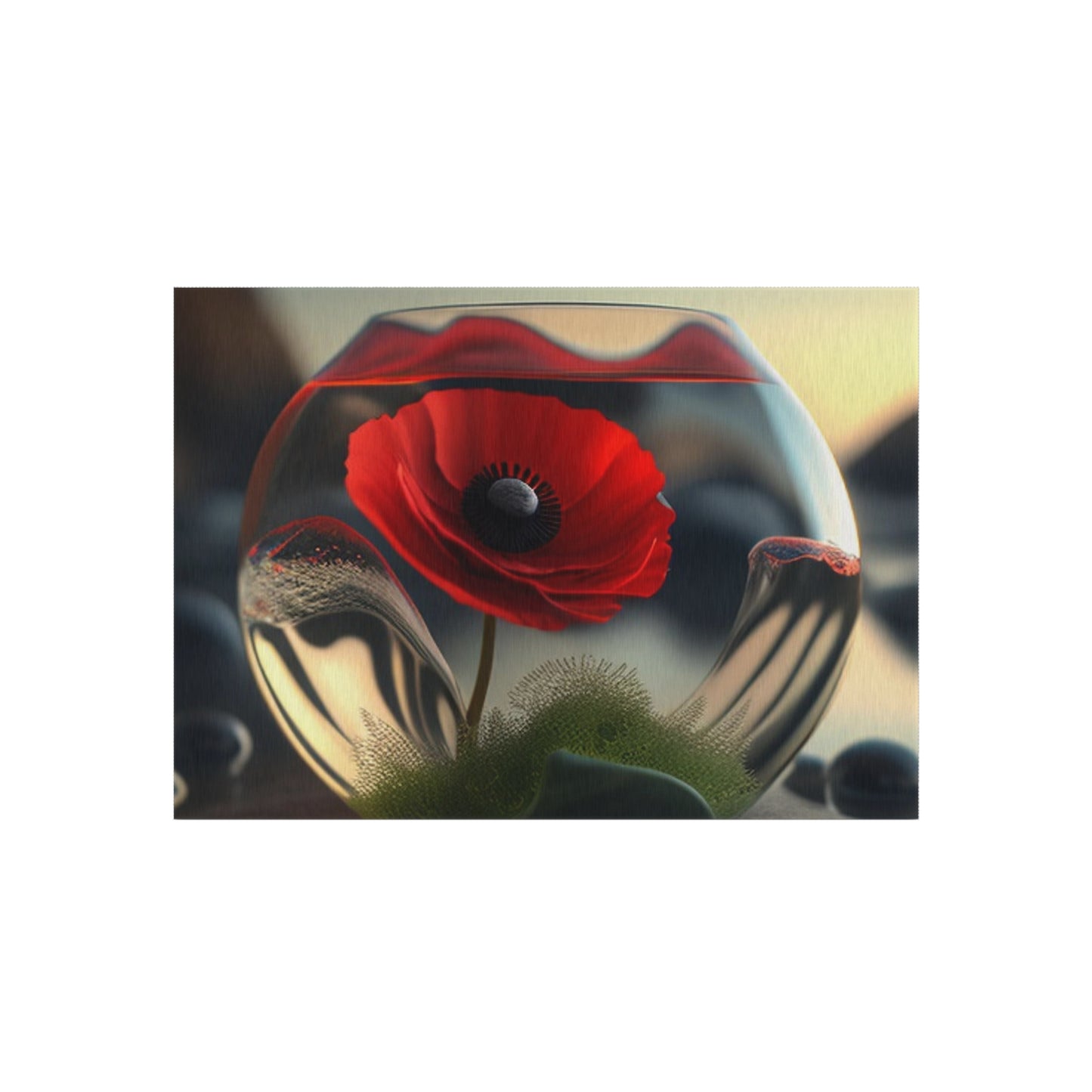 Outdoor Rug  Red Anemone in a Vase 3