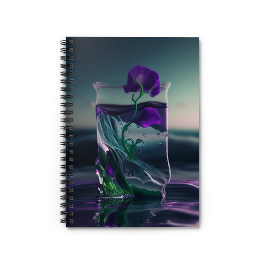 Spiral Notebook - Ruled Line Purple Sweet pea in a vase 3