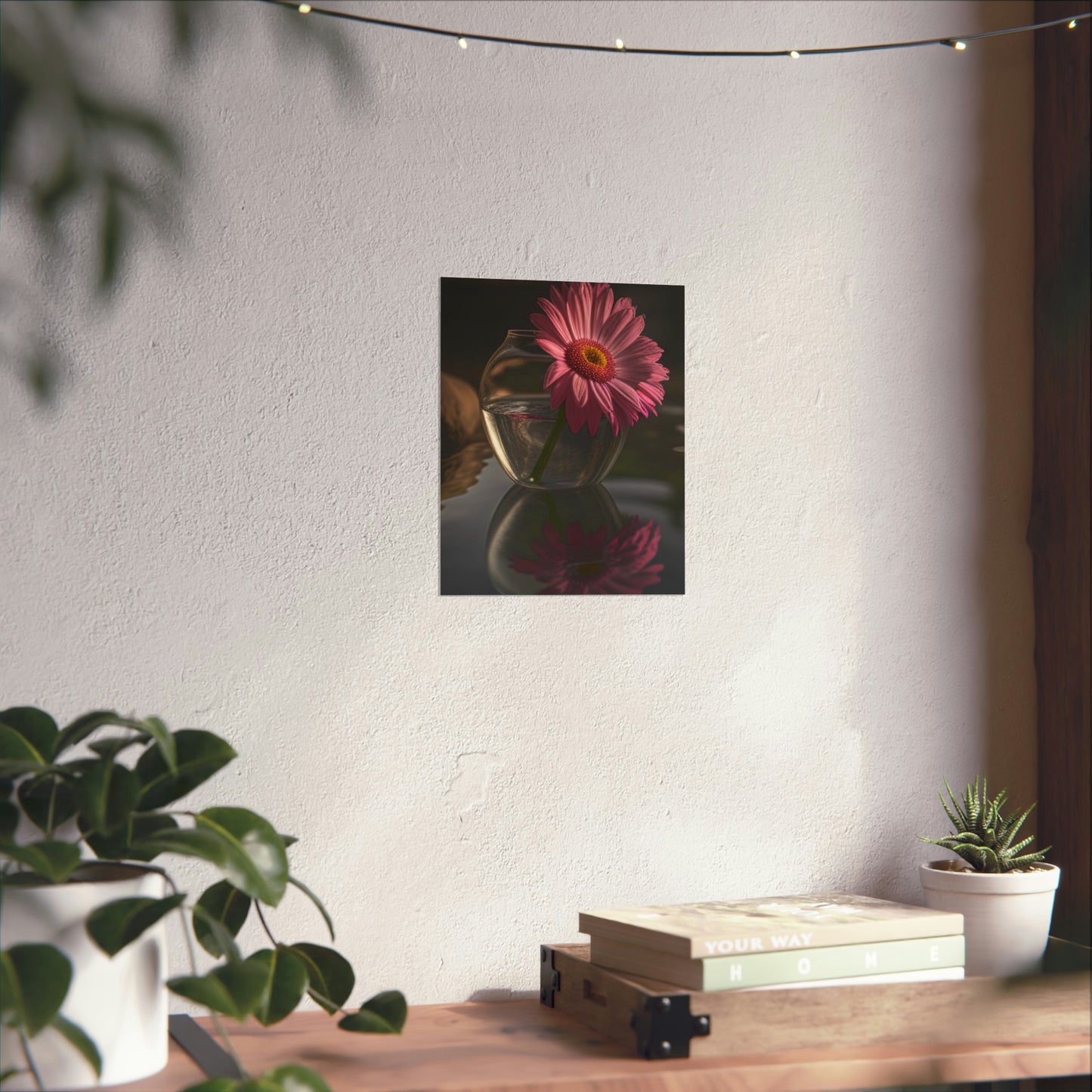 Premium Matte Vertical Posters Pink Daisy 2