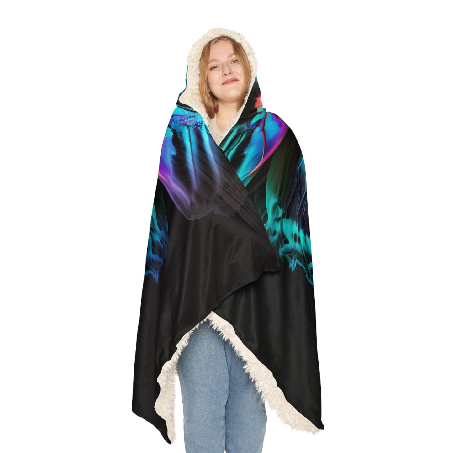 Snuggle Hooded Blanket Raw Florescent Glow 1
