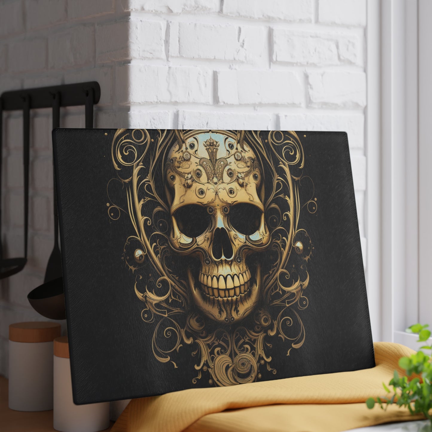 Glass Cutting Board Skull Treble Clef 3