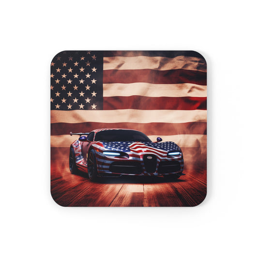 Corkwood Coaster Set Abstract American Flag Background Bugatti 2