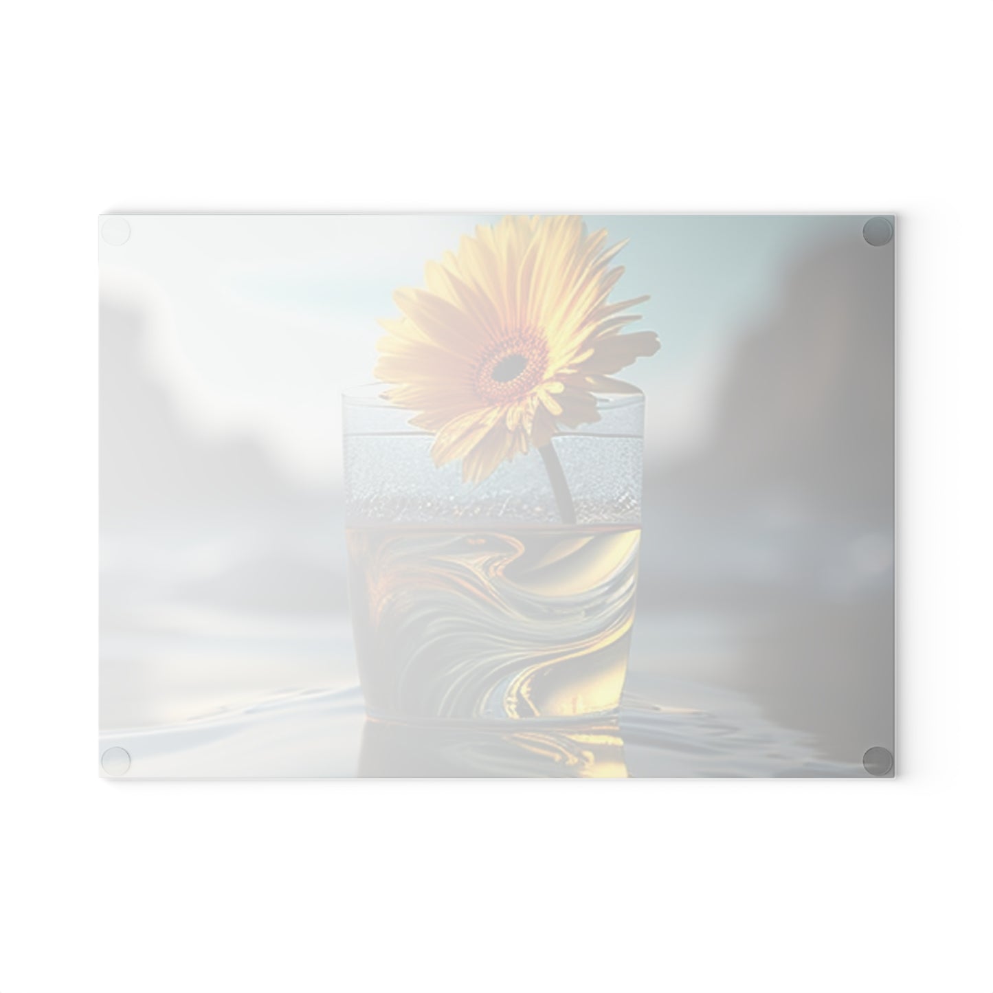 Glass Cutting Board yello Gerbera glass 2