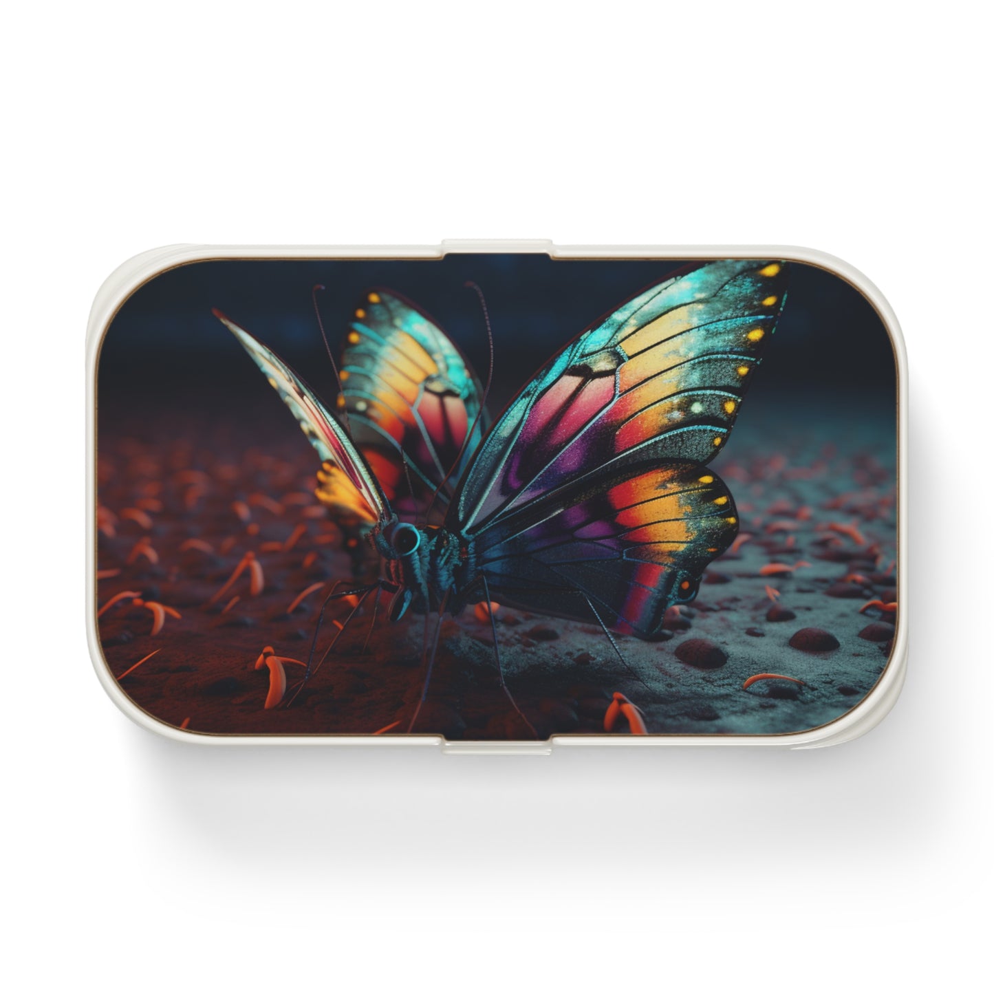 Bento Lunch Box Hyper Colorful Butterfly Macro 1