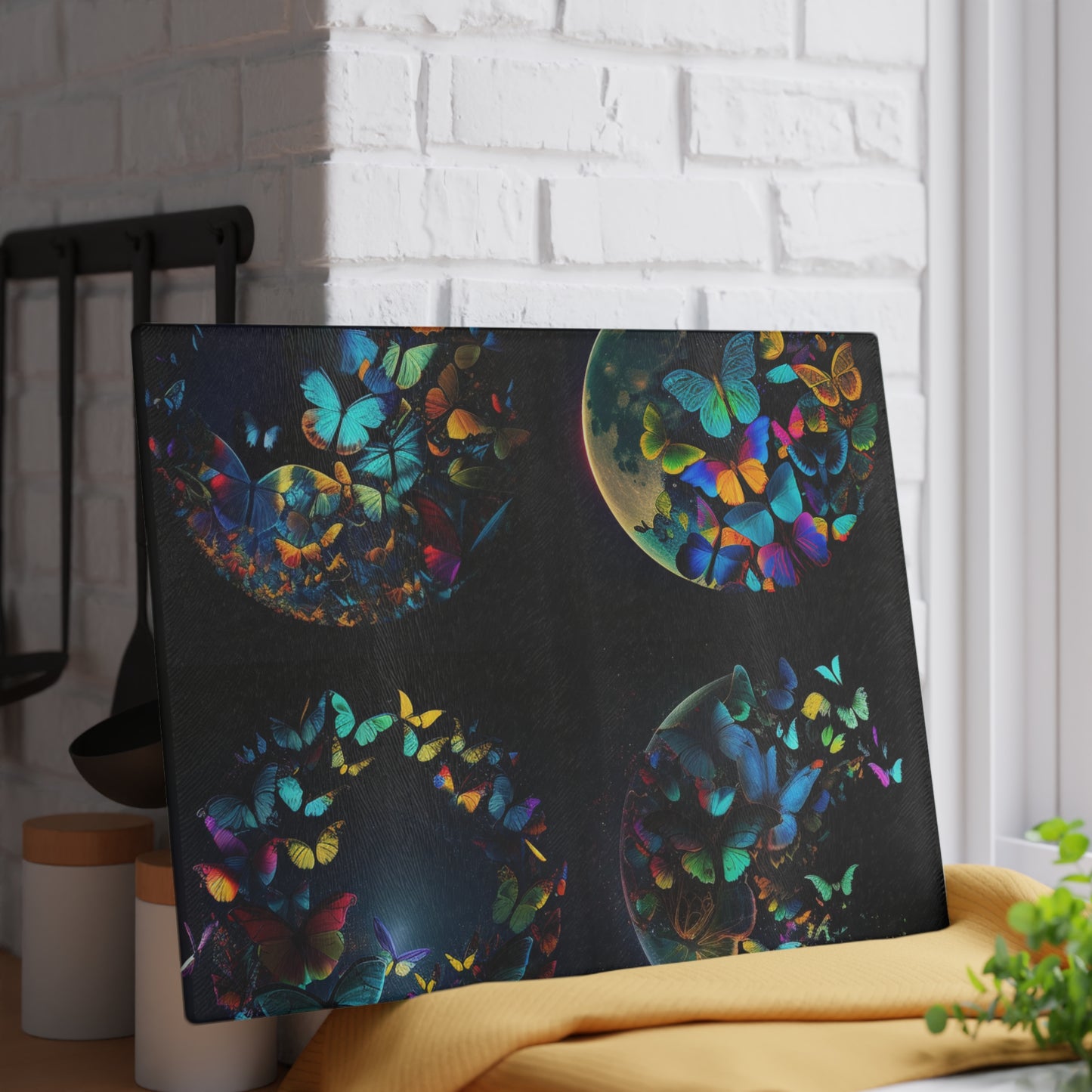 Glass Cutting Board Moon Butterfly 5