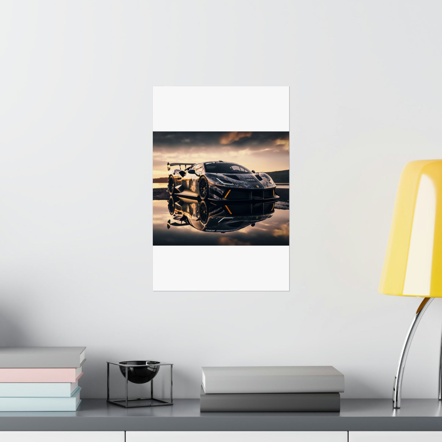 Premium Matte Vertical Posters Ferrari Lake 2