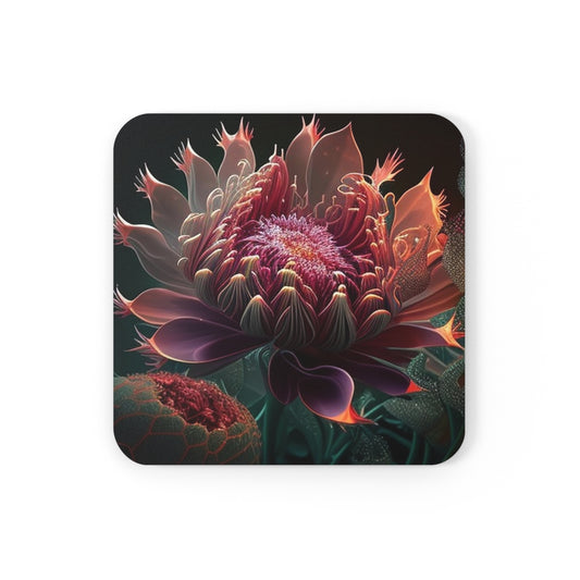 Corkwood Coaster Set Flower Arangment 1