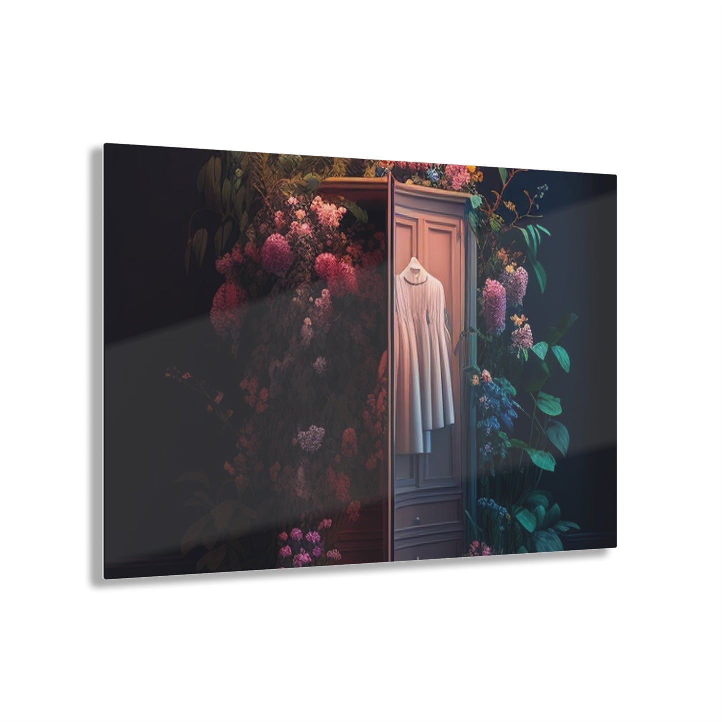 Acrylic Prints A Wardrobe Surrounded by Flowers 3