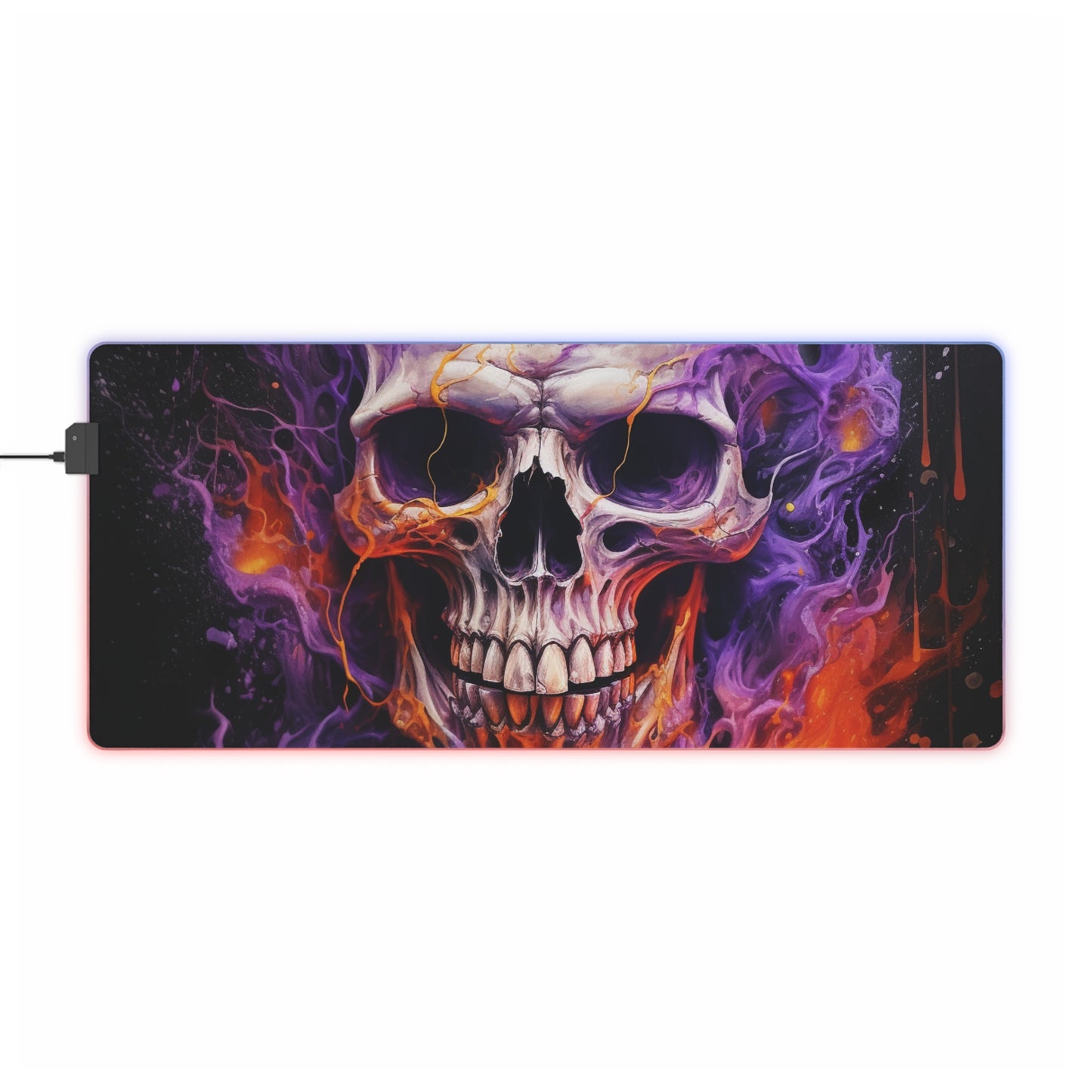 LED Gaming Mouse Pad Skull Flames 2