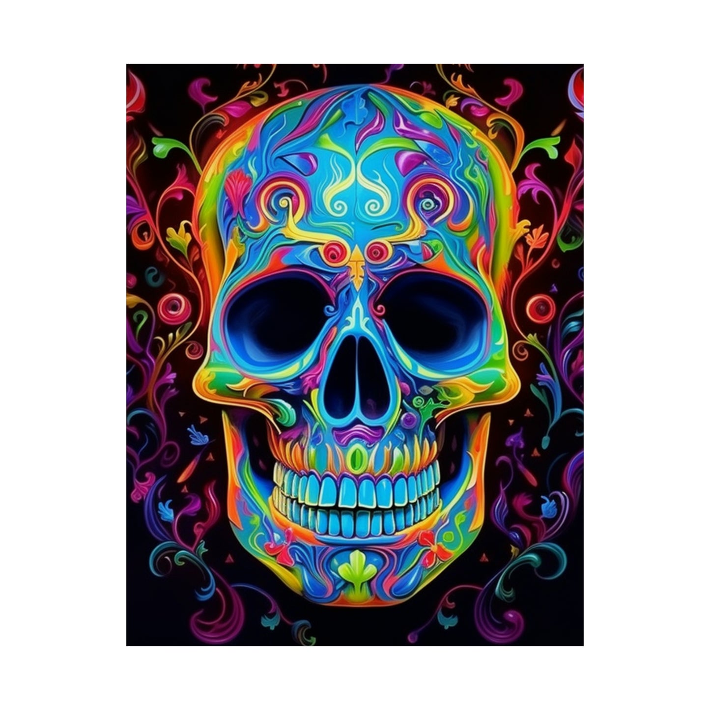 Premium Matte Vertical Posters Macro Skull Color 4
