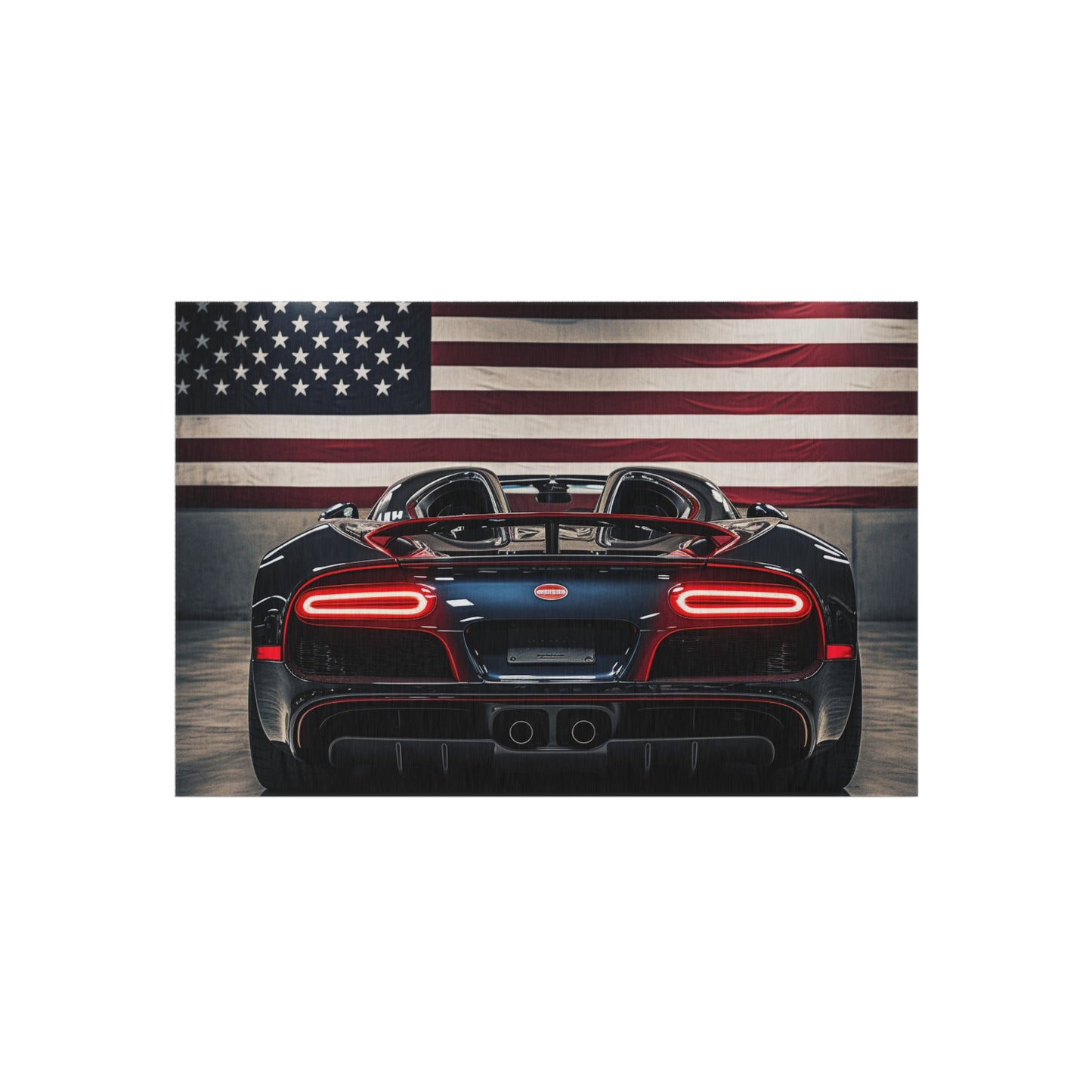 Outdoor Rug  American Flag Background Bugatti 4