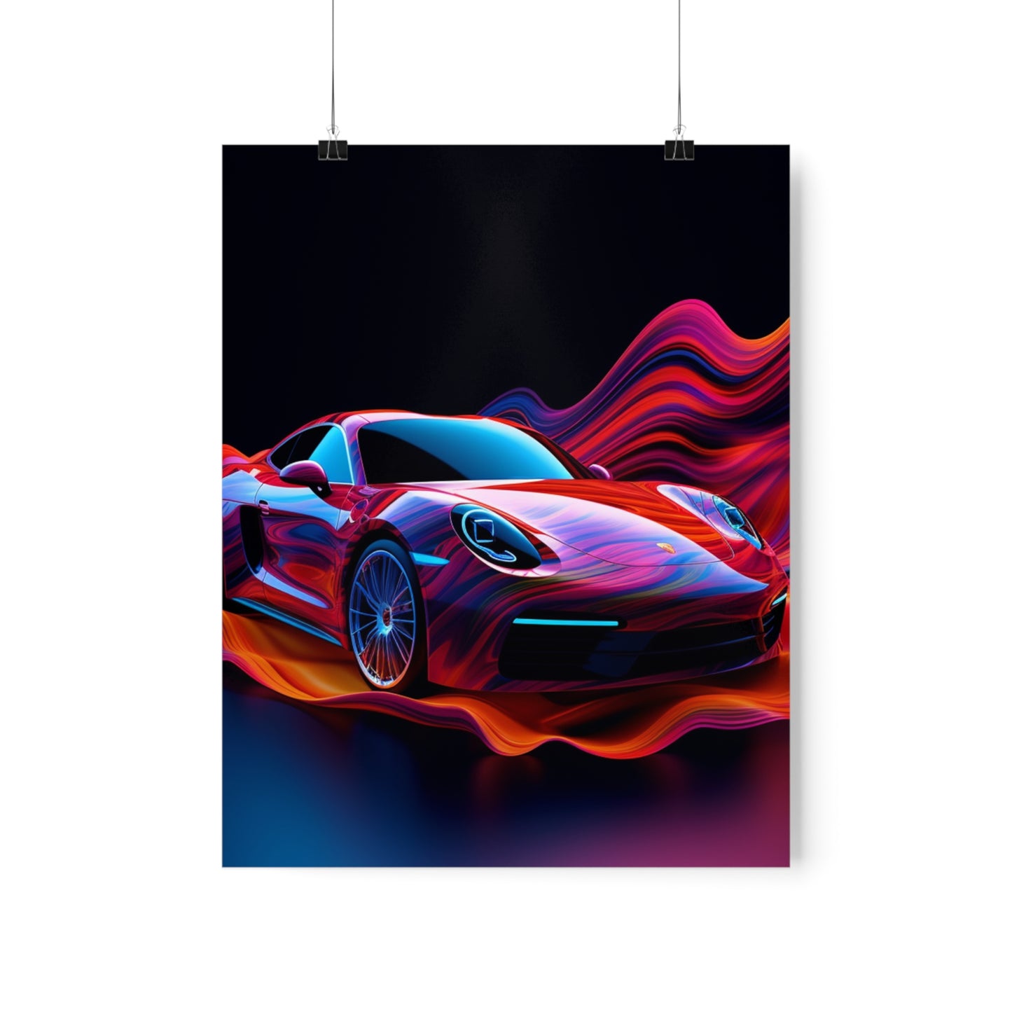 Premium Matte Vertical Posters Porsche Water Fusion 4