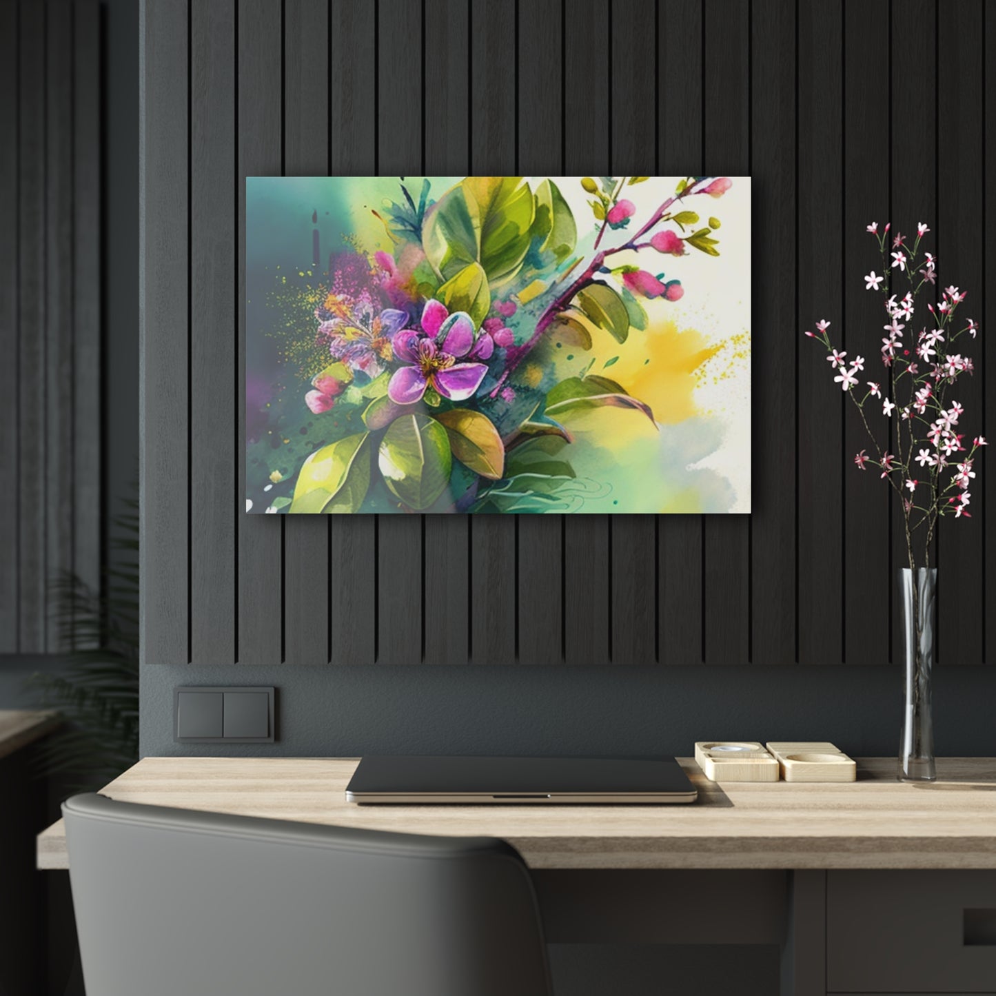 Acrylic Prints Mother Nature Bright Spring Colors Realistic Watercolor 1