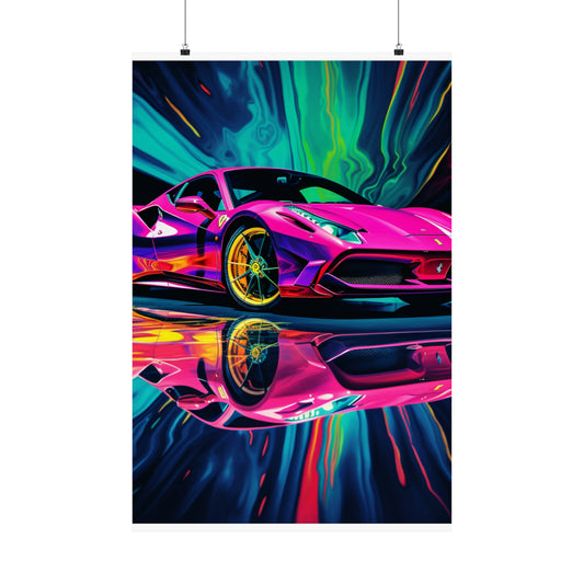 Premium Matte Vertical Posters Pink Ferrari Macro 4